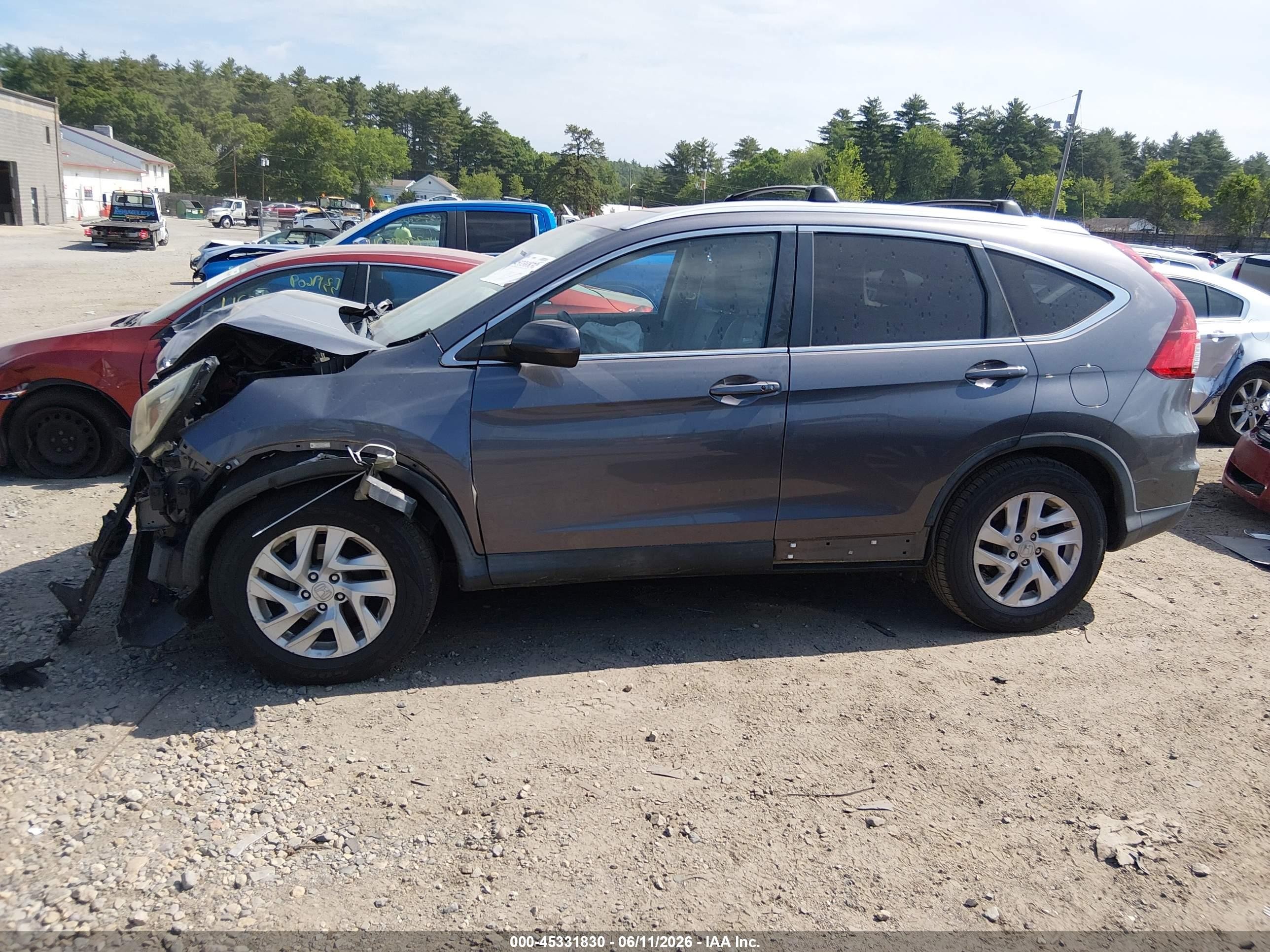 2015 Honda Cr-v Ex-l Gray vin: 2HKRM4H73FH613231