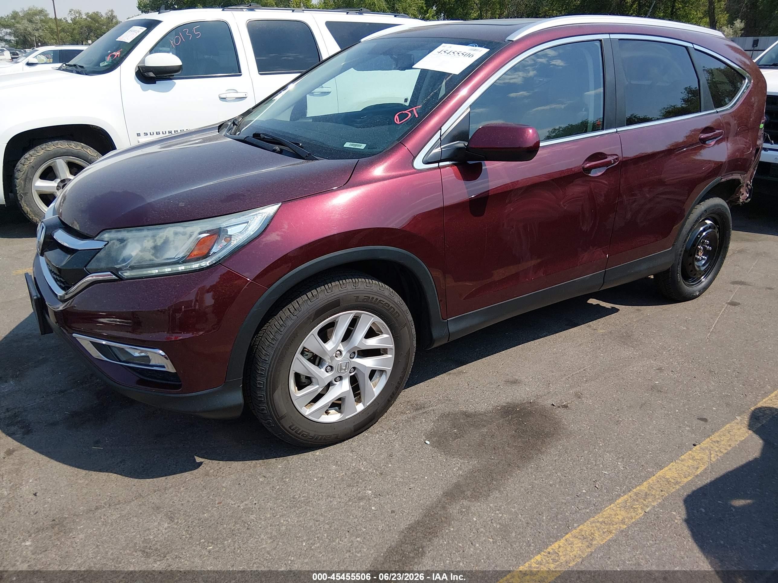 2015 Honda Cr-v Ex-l Бордовый vin: 2HKRM4H73FH641840