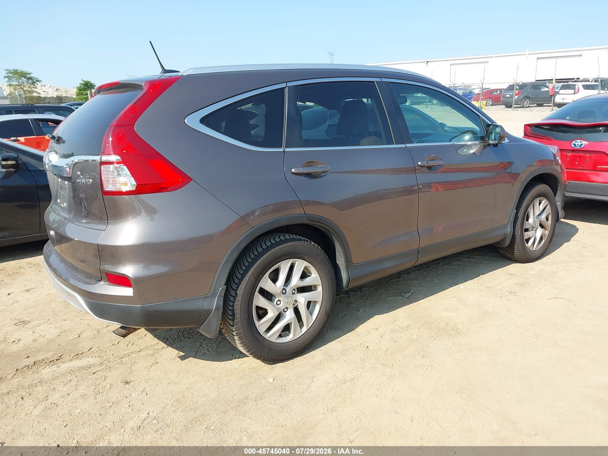 2015 Honda Cr-v Ex-l Gray vin: 2HKRM4H73FH656144