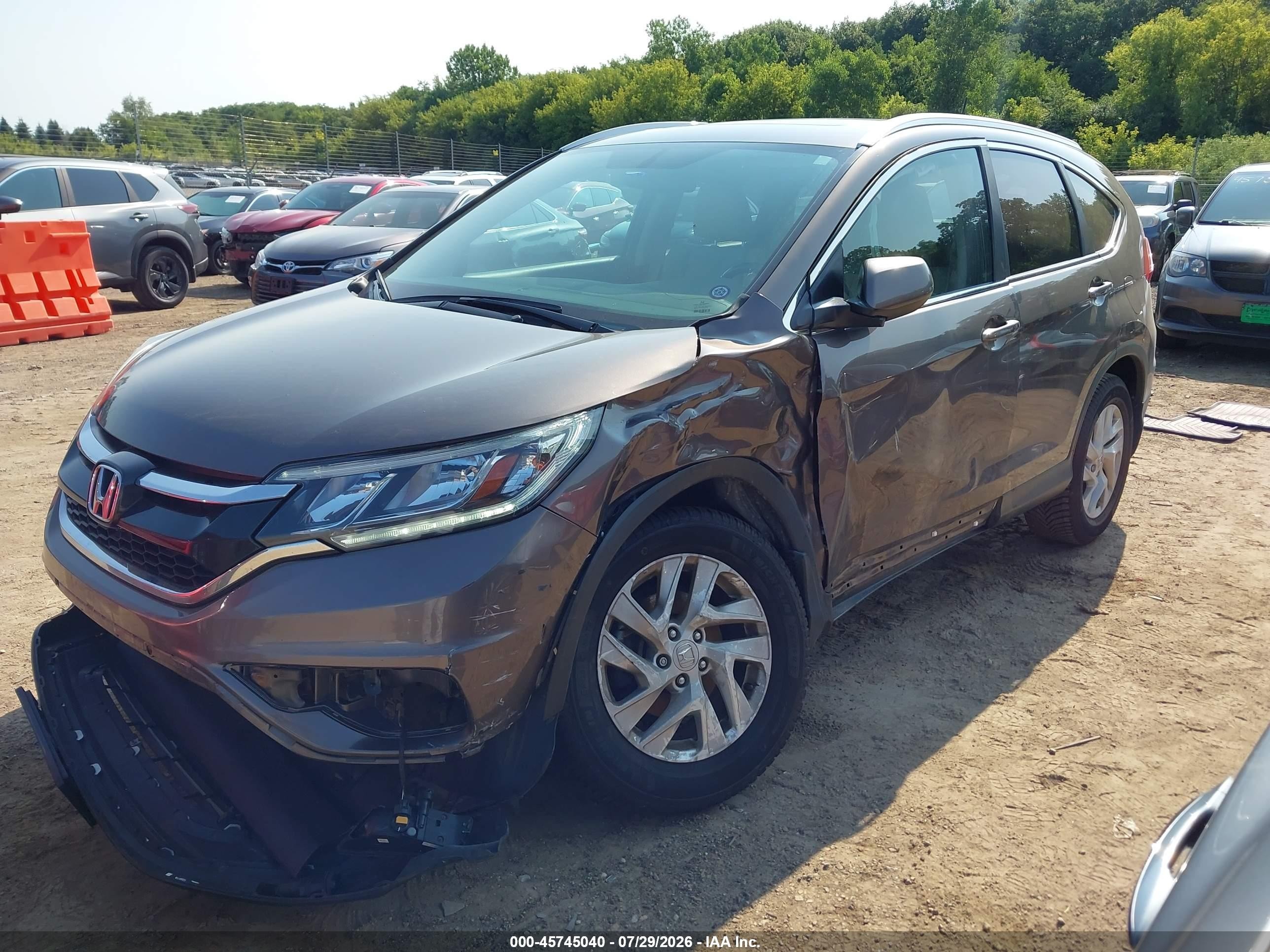 2015 Honda Cr-v Ex-l Gray vin: 2HKRM4H73FH656144
