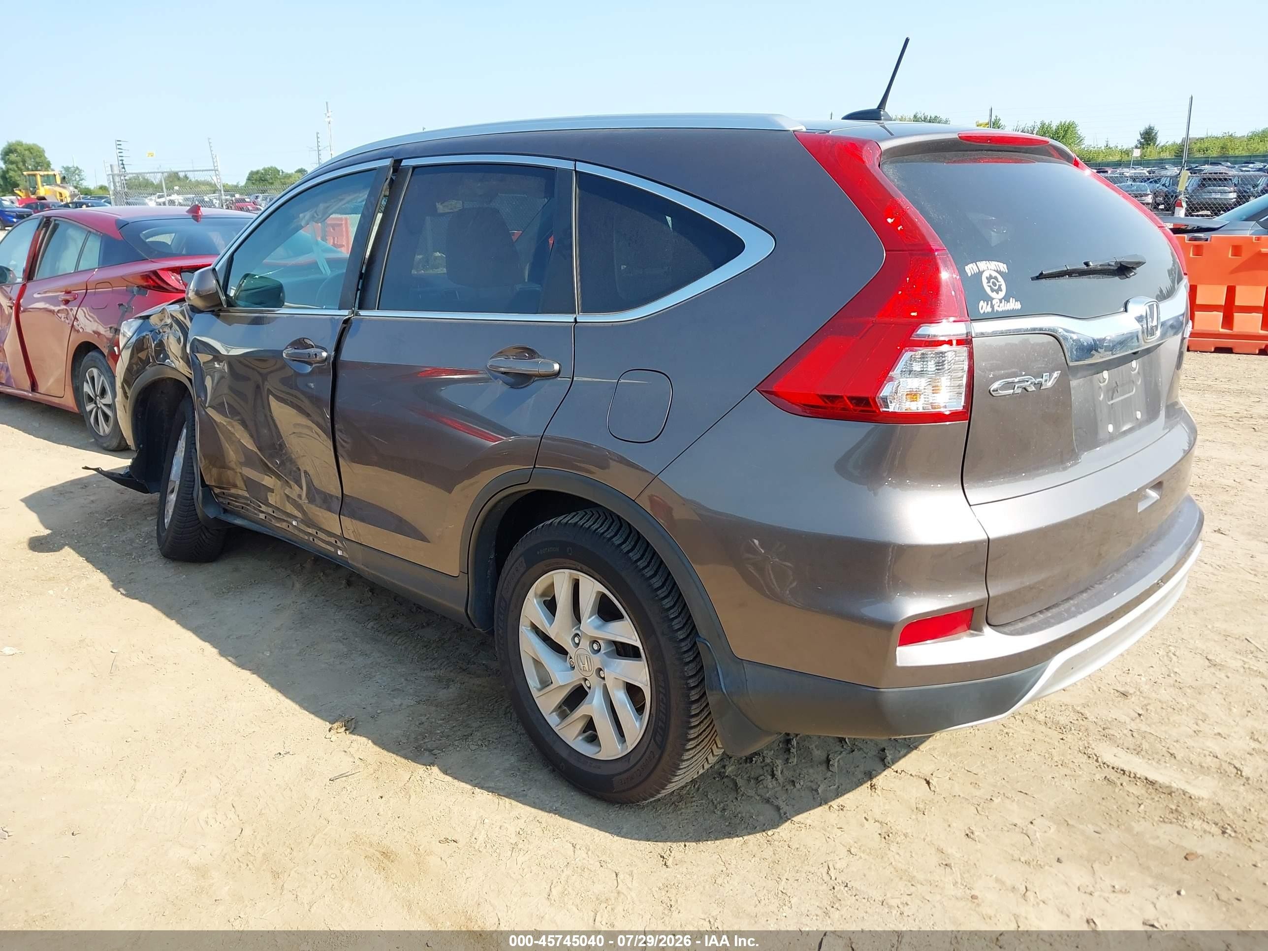2015 Honda Cr-v Ex-l Gray vin: 2HKRM4H73FH656144
