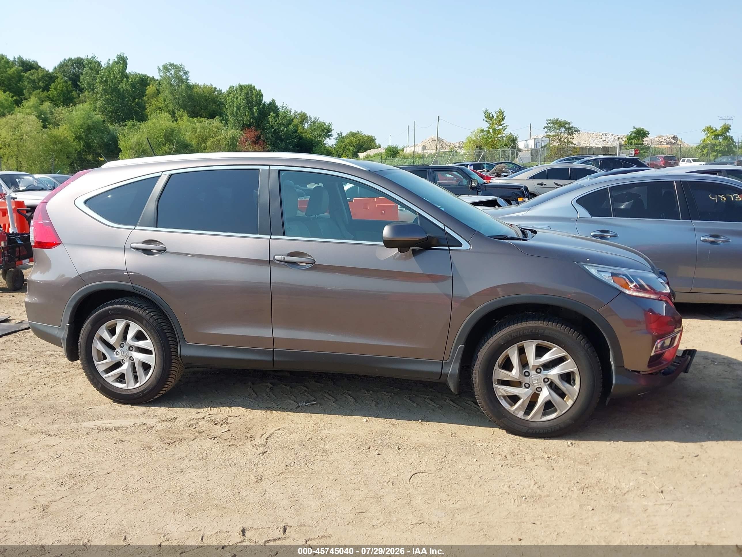 2015 Honda Cr-v Ex-l Gray vin: 2HKRM4H73FH656144