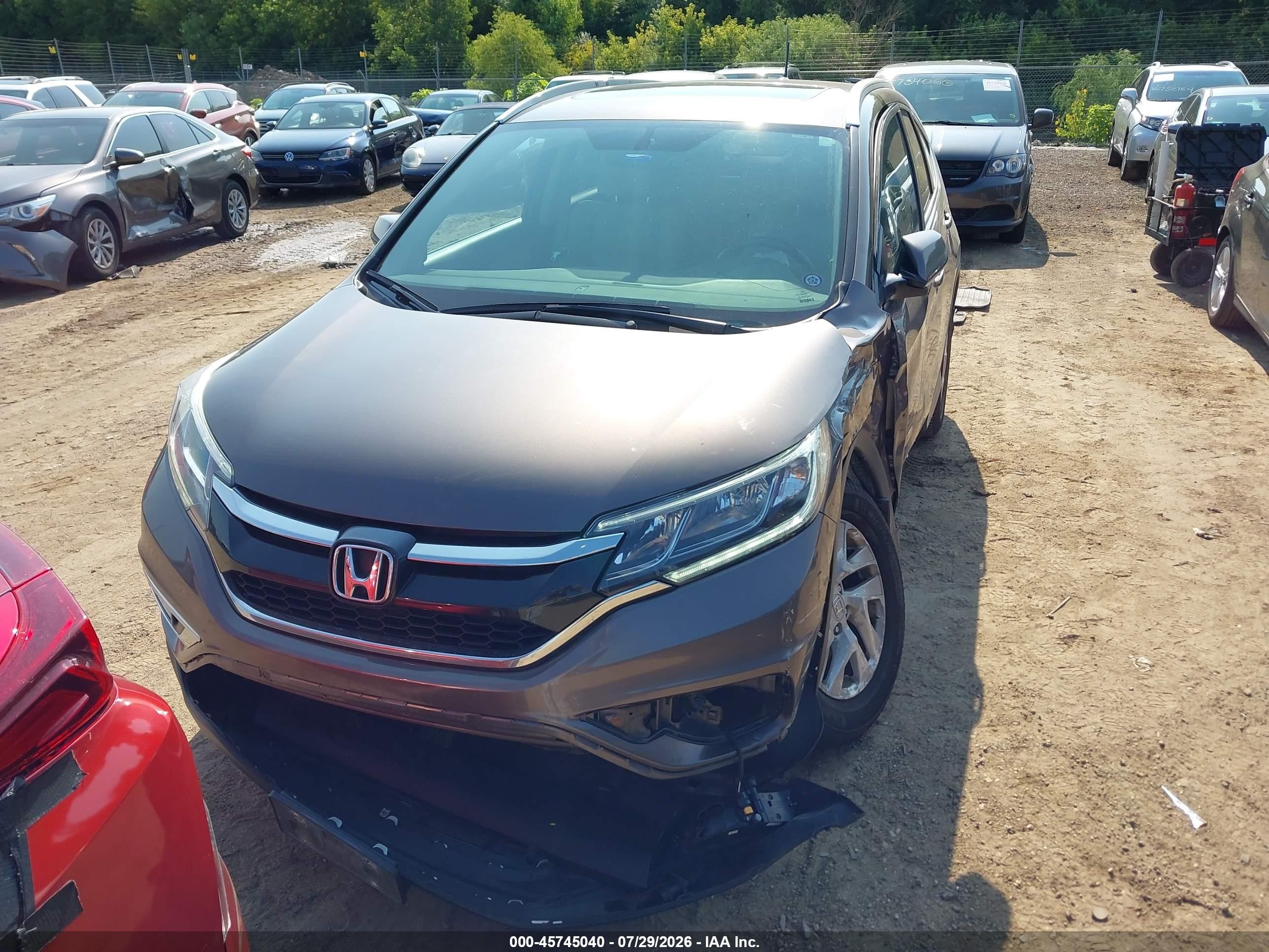 2015 Honda Cr-v Ex-l Gray vin: 2HKRM4H73FH656144