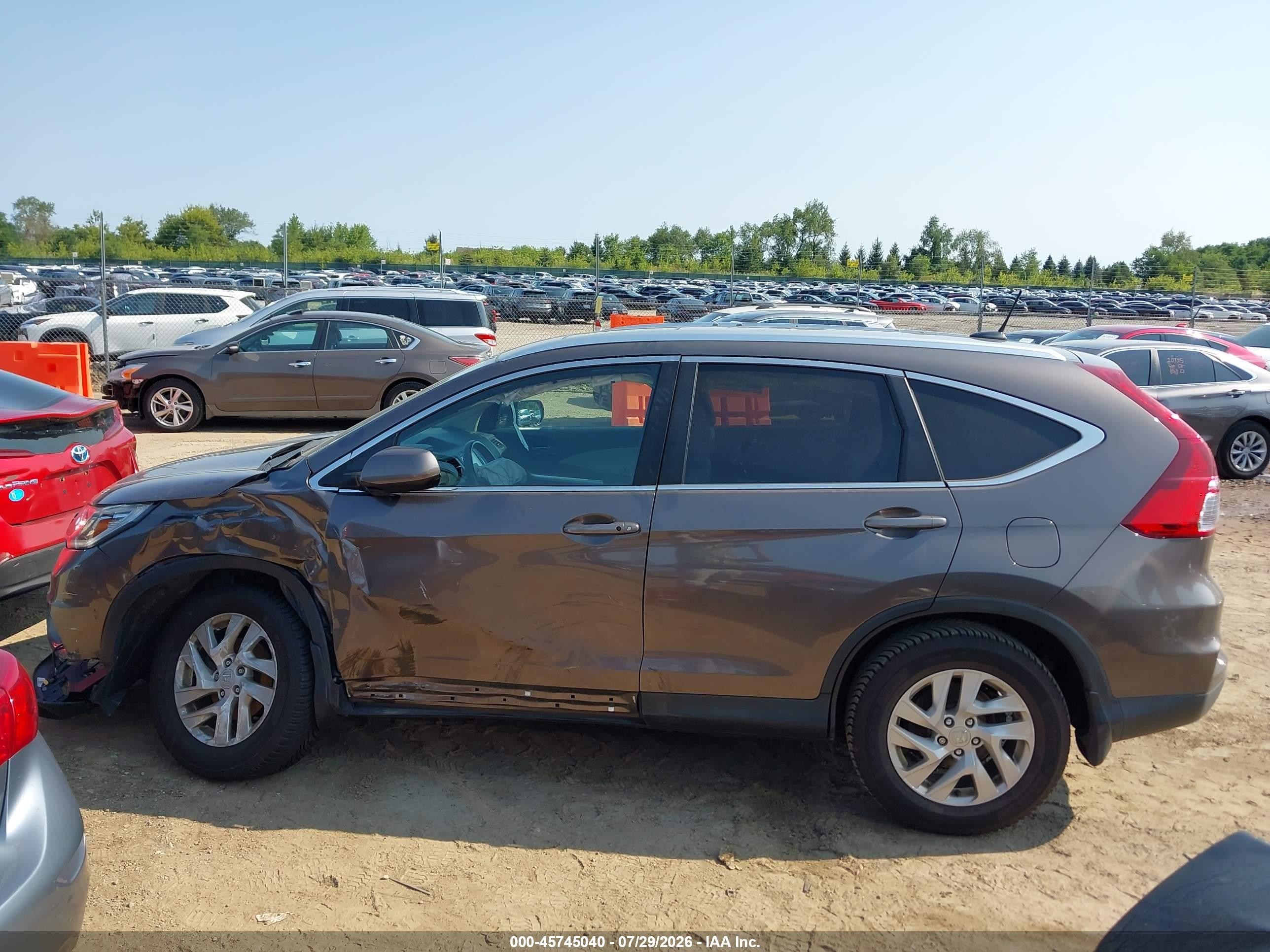 2015 Honda Cr-v Ex-l Gray vin: 2HKRM4H73FH656144