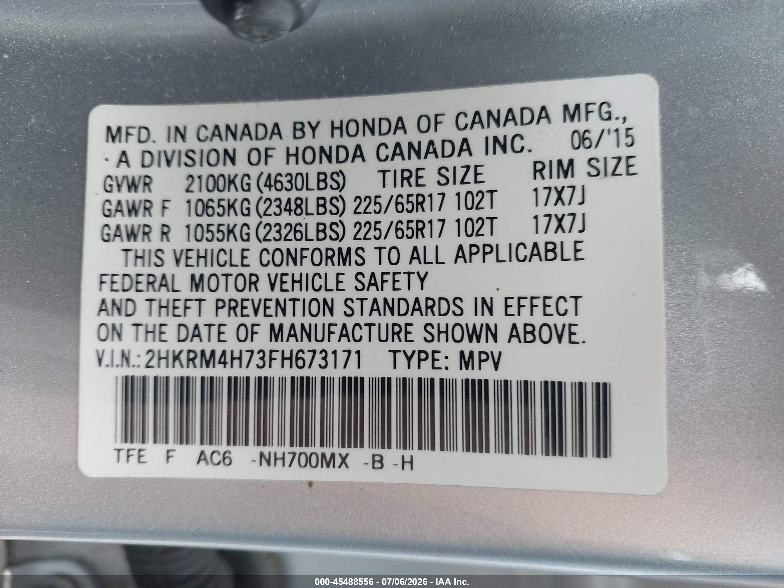 2015 Honda Cr-v Ex-l Silver vin: 2HKRM4H73FH673171