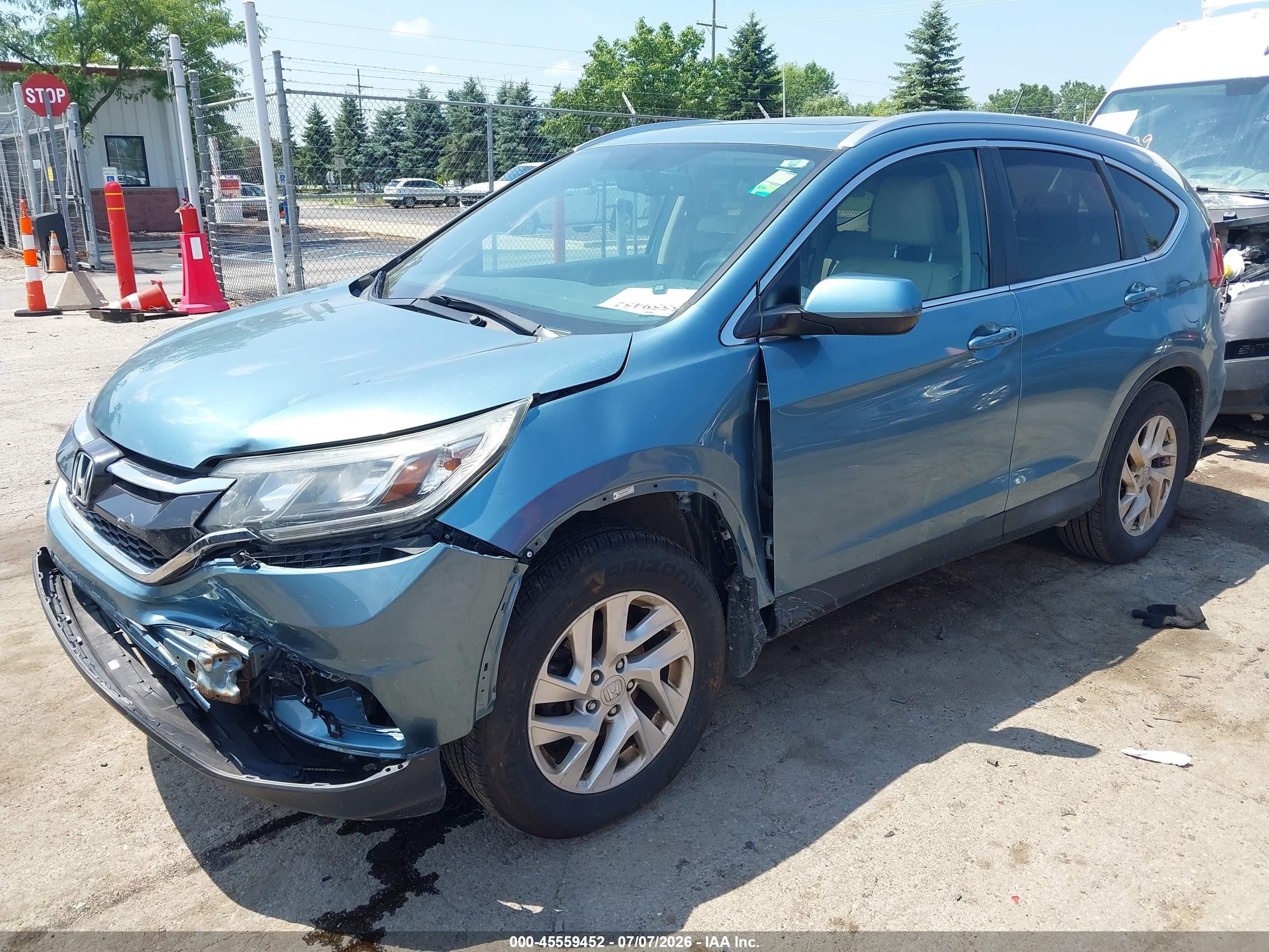 2015 Honda Cr-v Ex-l Blue vin: 2HKRM4H73FH679407