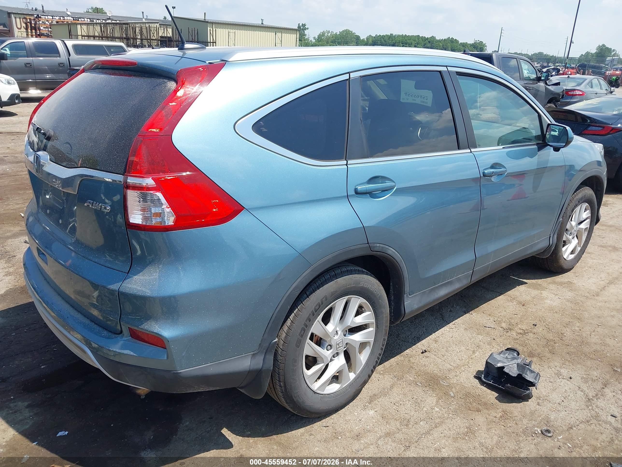 2015 Honda Cr-v Ex-l Blue vin: 2HKRM4H73FH679407