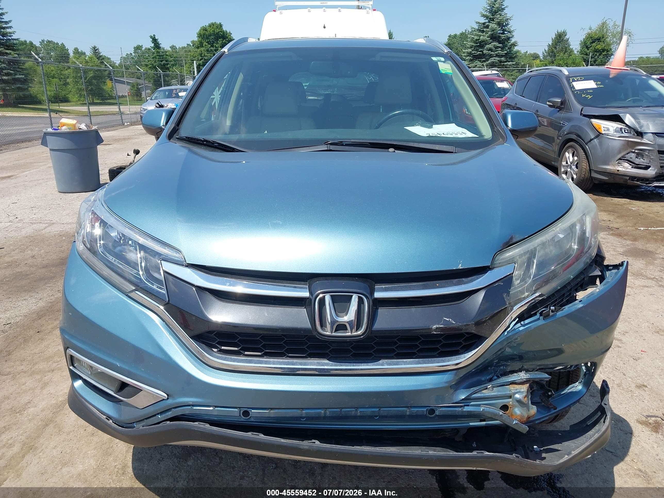 2015 Honda Cr-v Ex-l Blue vin: 2HKRM4H73FH679407