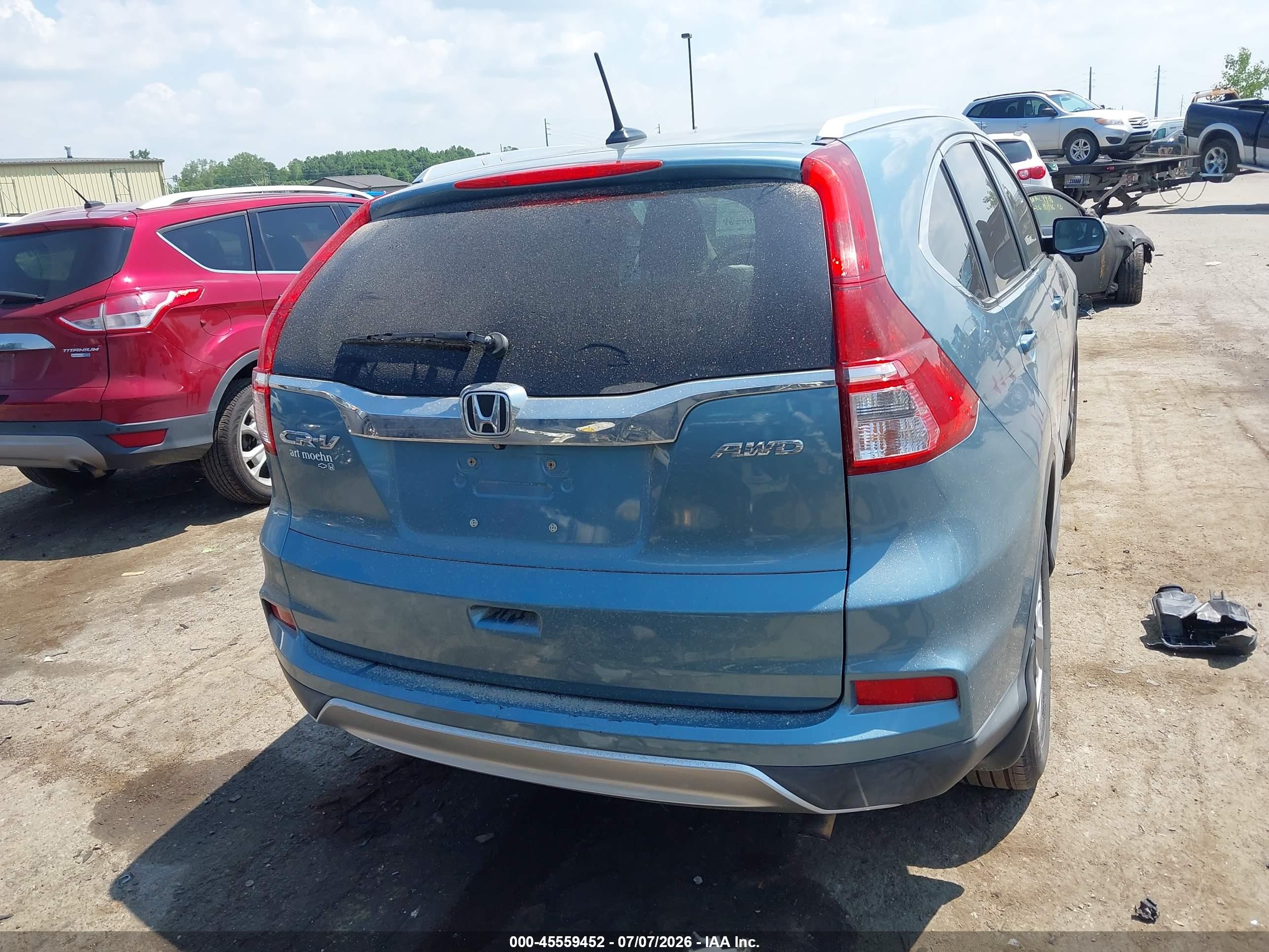 2015 Honda Cr-v Ex-l Blue vin: 2HKRM4H73FH679407