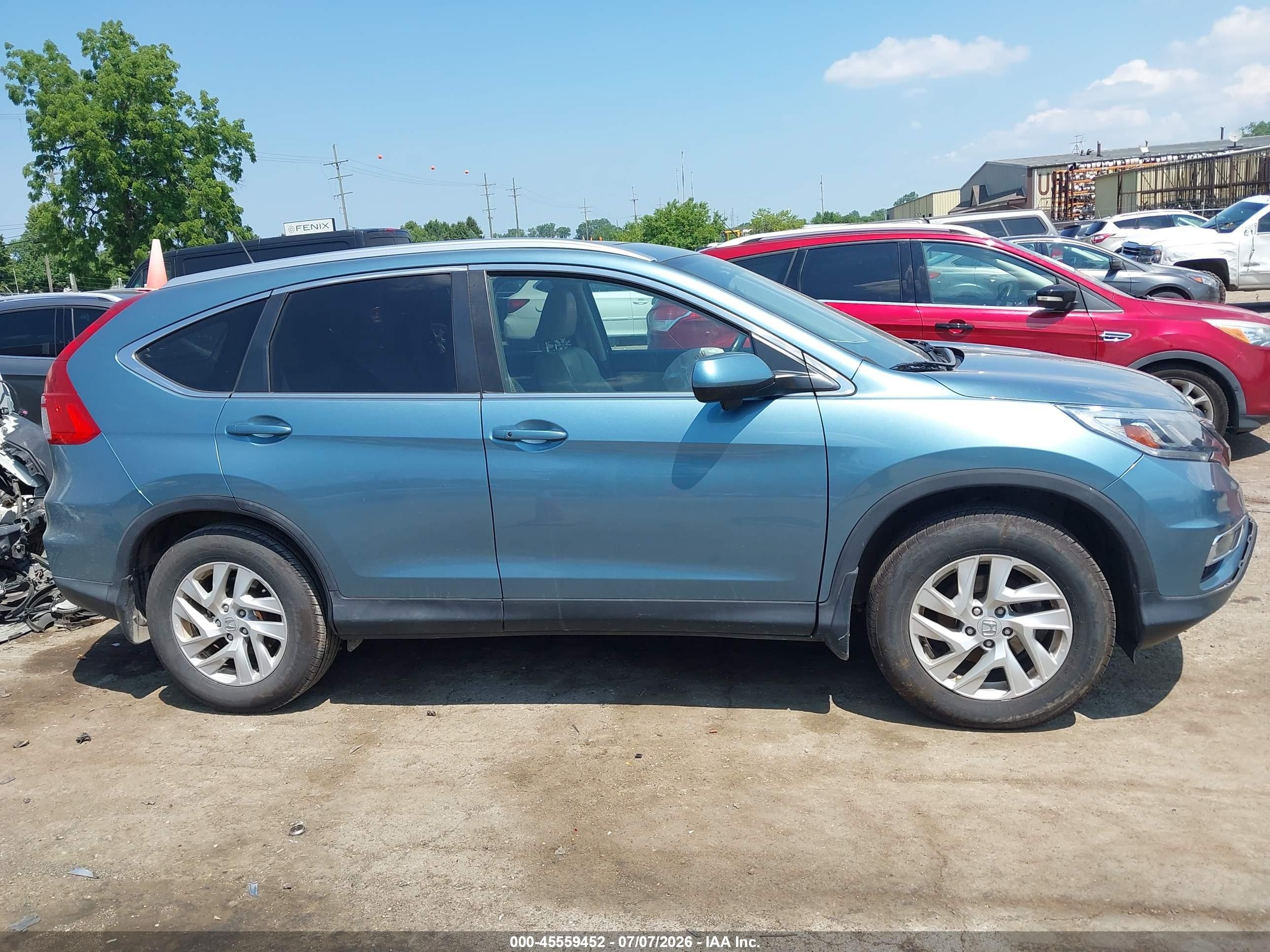 2015 Honda Cr-v Ex-l Blue vin: 2HKRM4H73FH679407