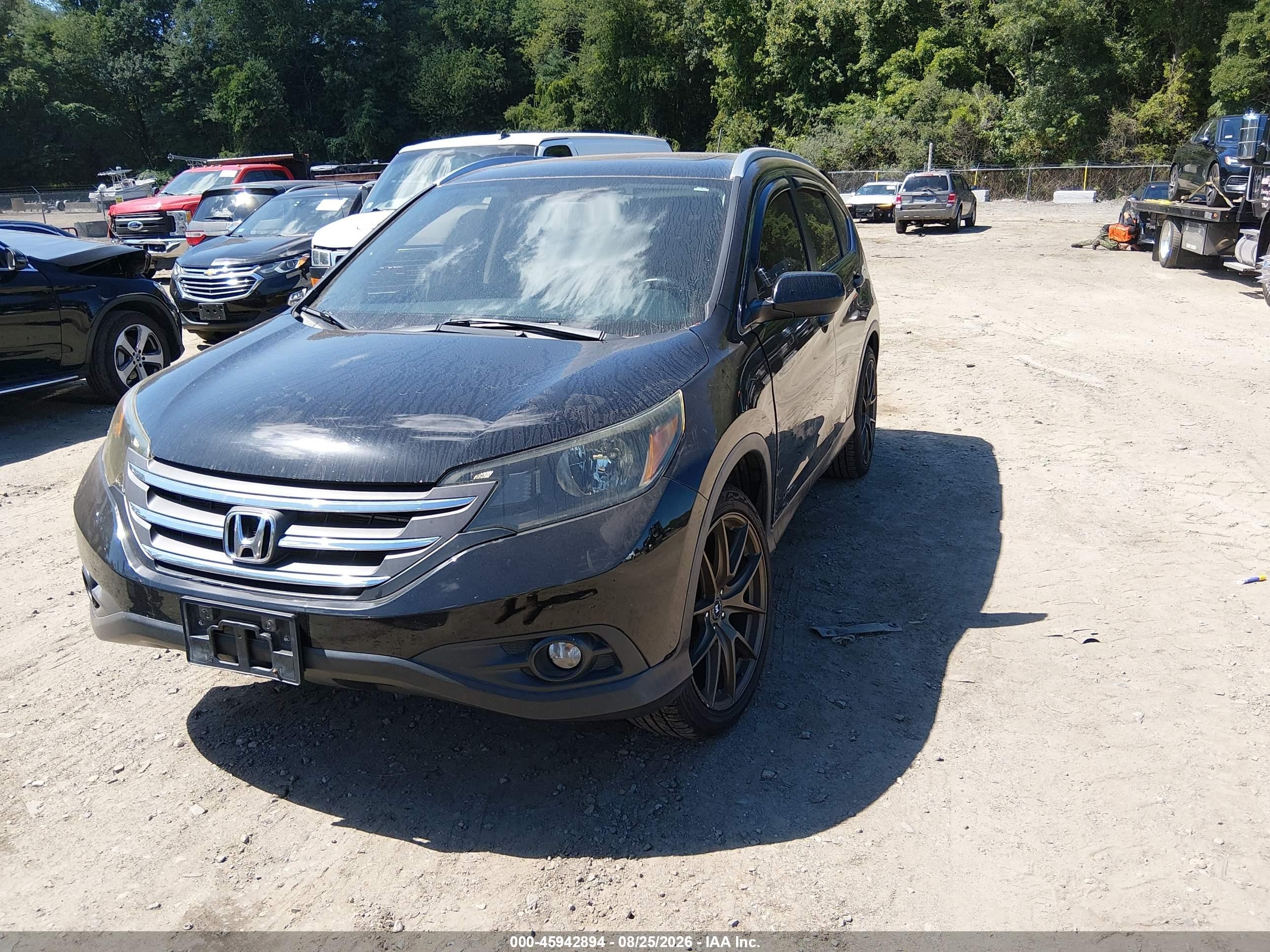 2012 Honda Cr-v Ex-l Black vin: 2HKRM4H74CH607935