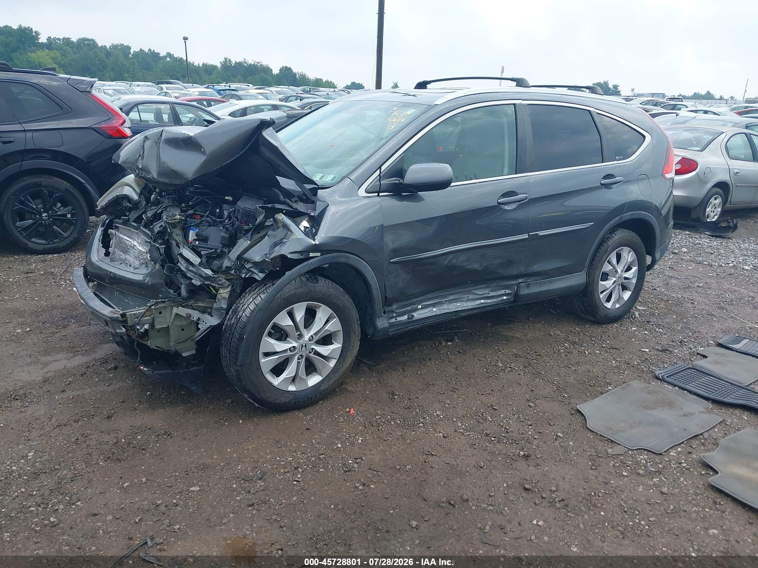2012 Honda Cr-v Ex-l Dark Blue vin: 2HKRM4H74CH611693