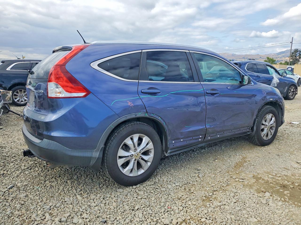 2013 Honda Cr-v Exl Blue vin: 2HKRM4H74DH686900