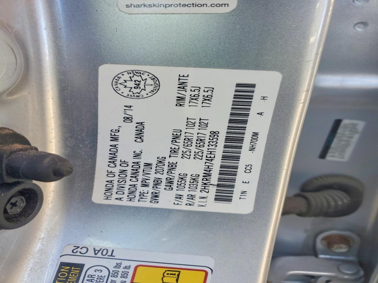 2014 Honda Cr-v Exl Silver vin: 2HKRM4H74EH133598