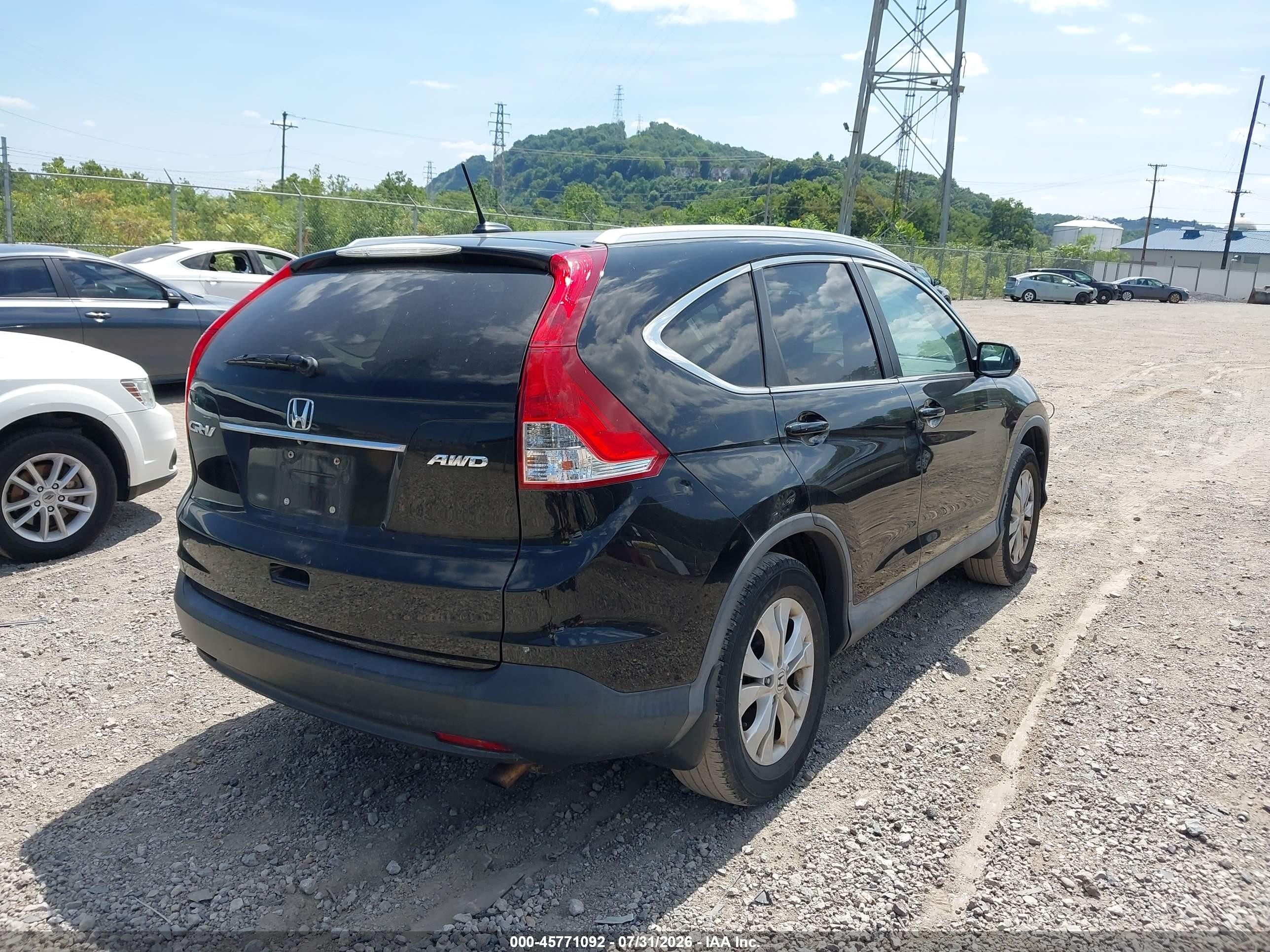 2014 Honda Cr-v Ex-l Black vin: 2HKRM4H74EH646902