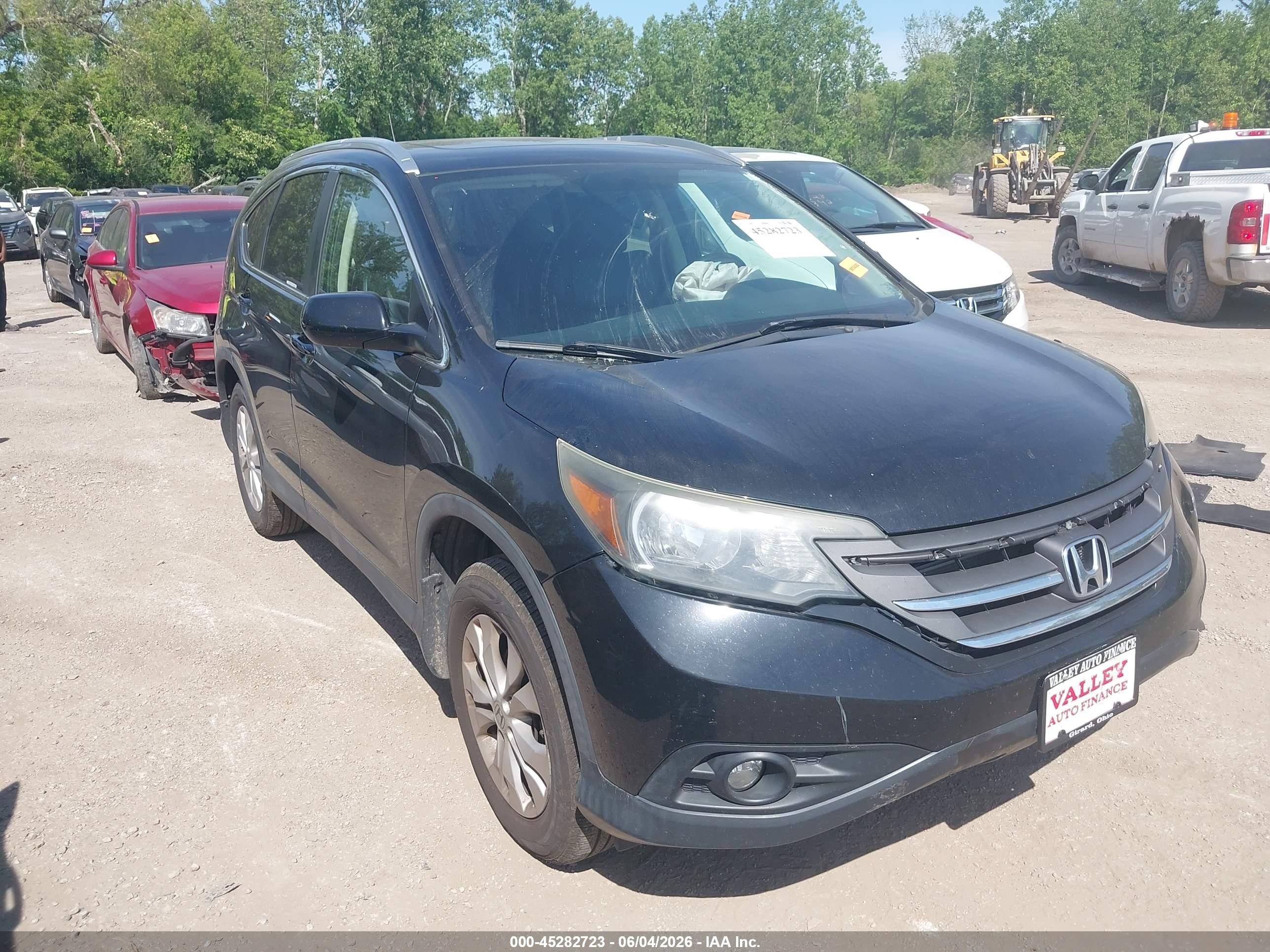2014 Honda Cr-v Ex-l Black vin: 2HKRM4H74EH666177