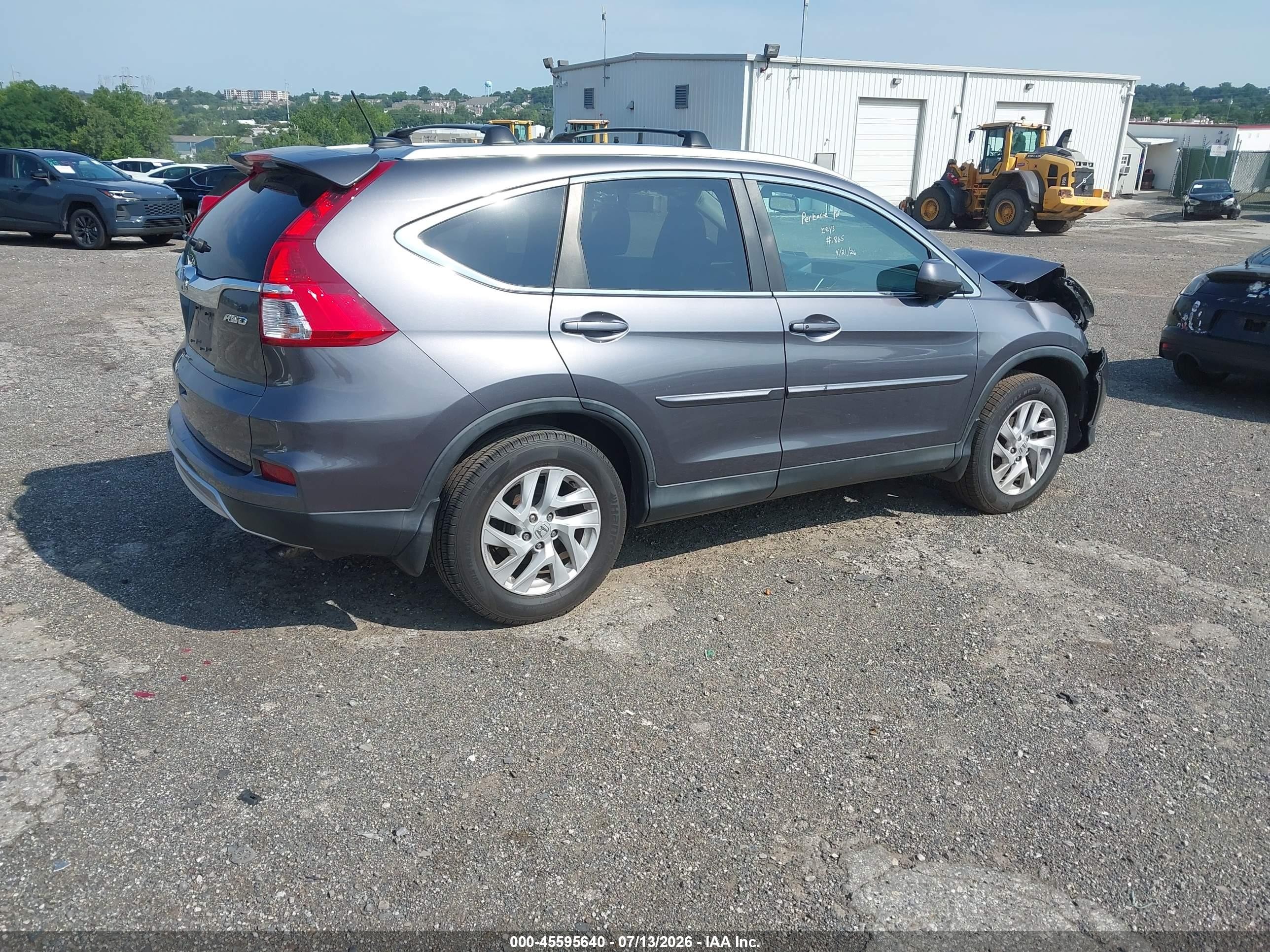 2015 Honda Cr-v Ex-l Gray vin: 2HKRM4H74FH644326