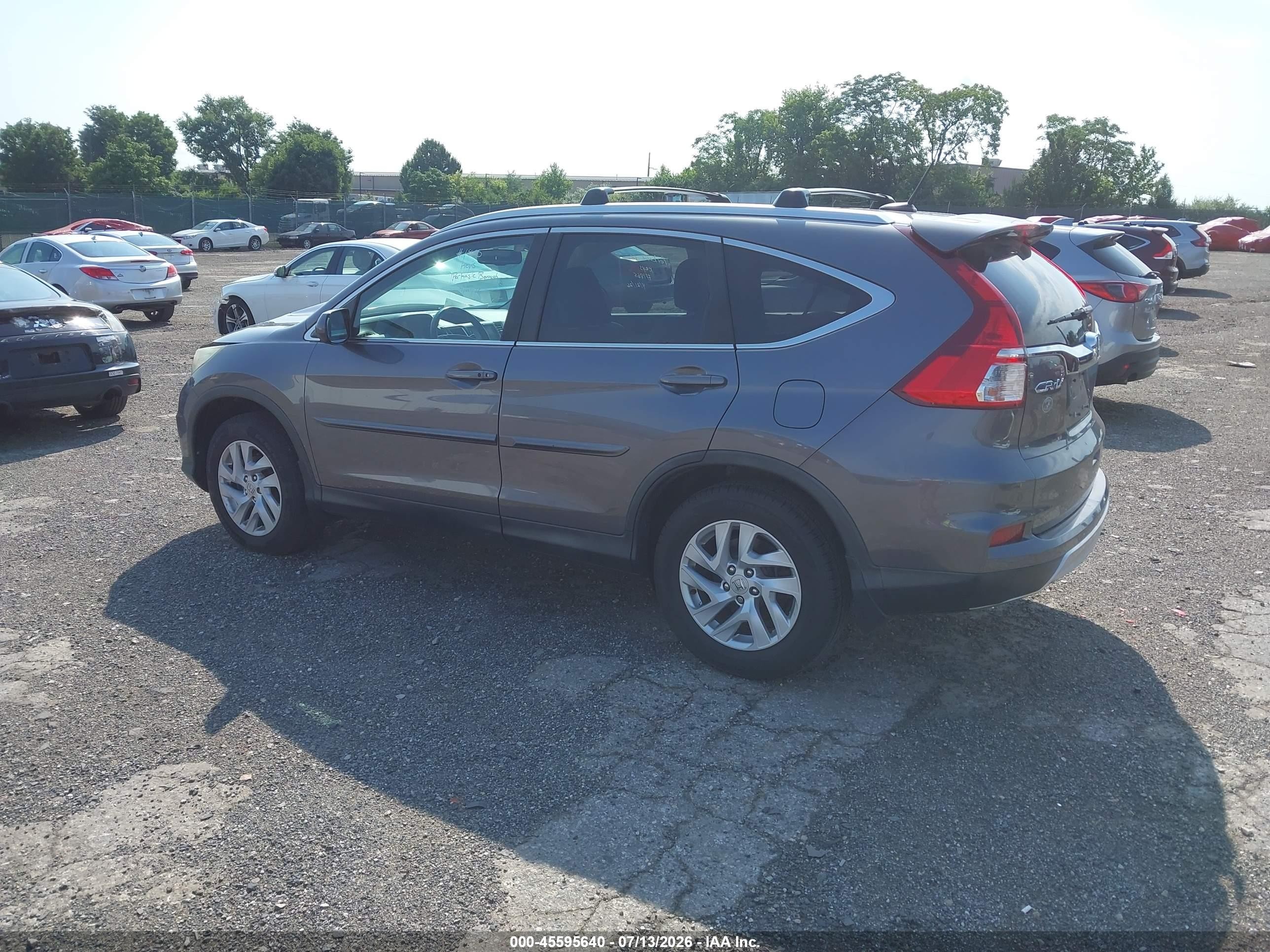 2015 Honda Cr-v Ex-l Gray vin: 2HKRM4H74FH644326