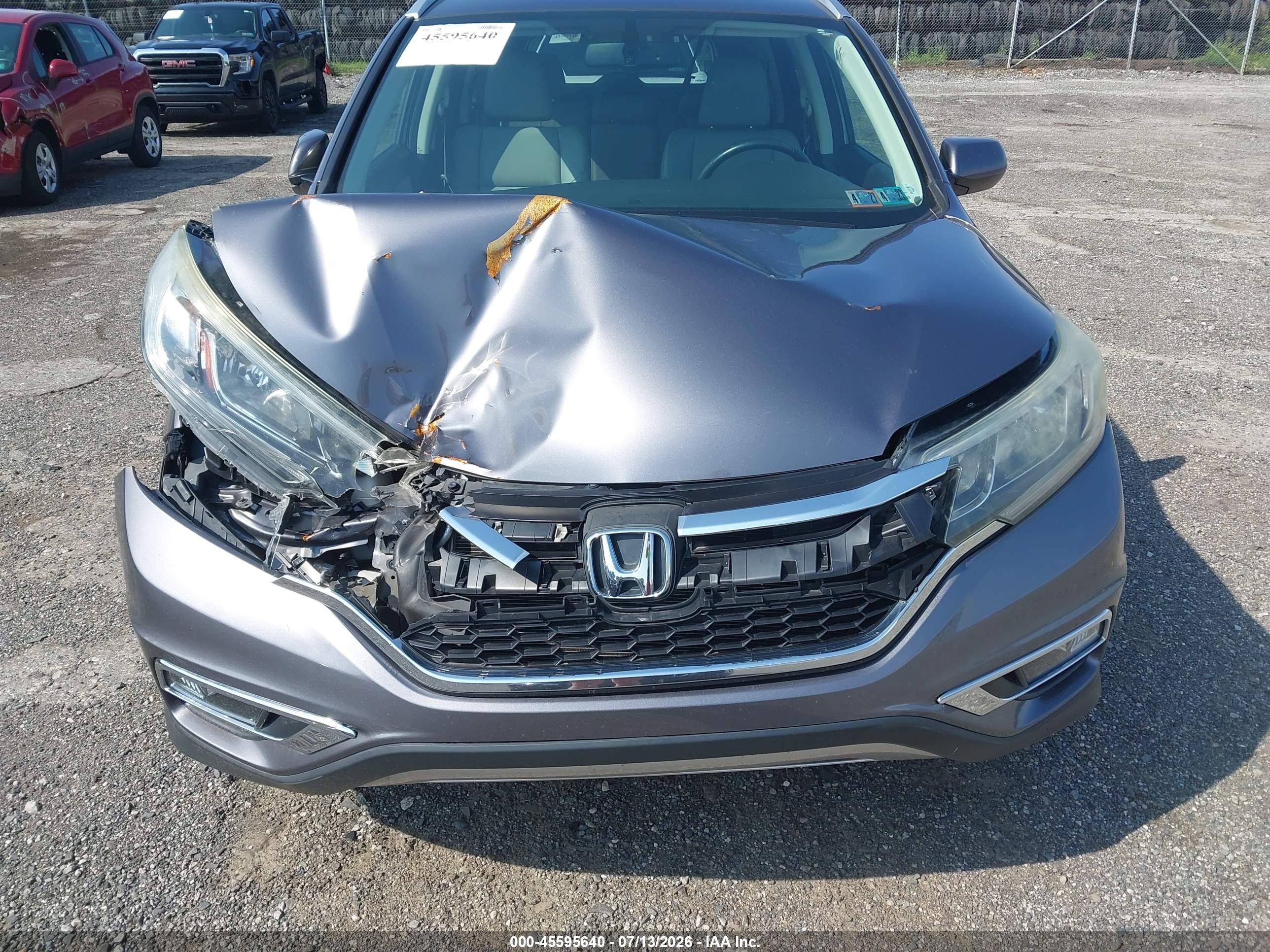 2015 Honda Cr-v Ex-l Gray vin: 2HKRM4H74FH644326