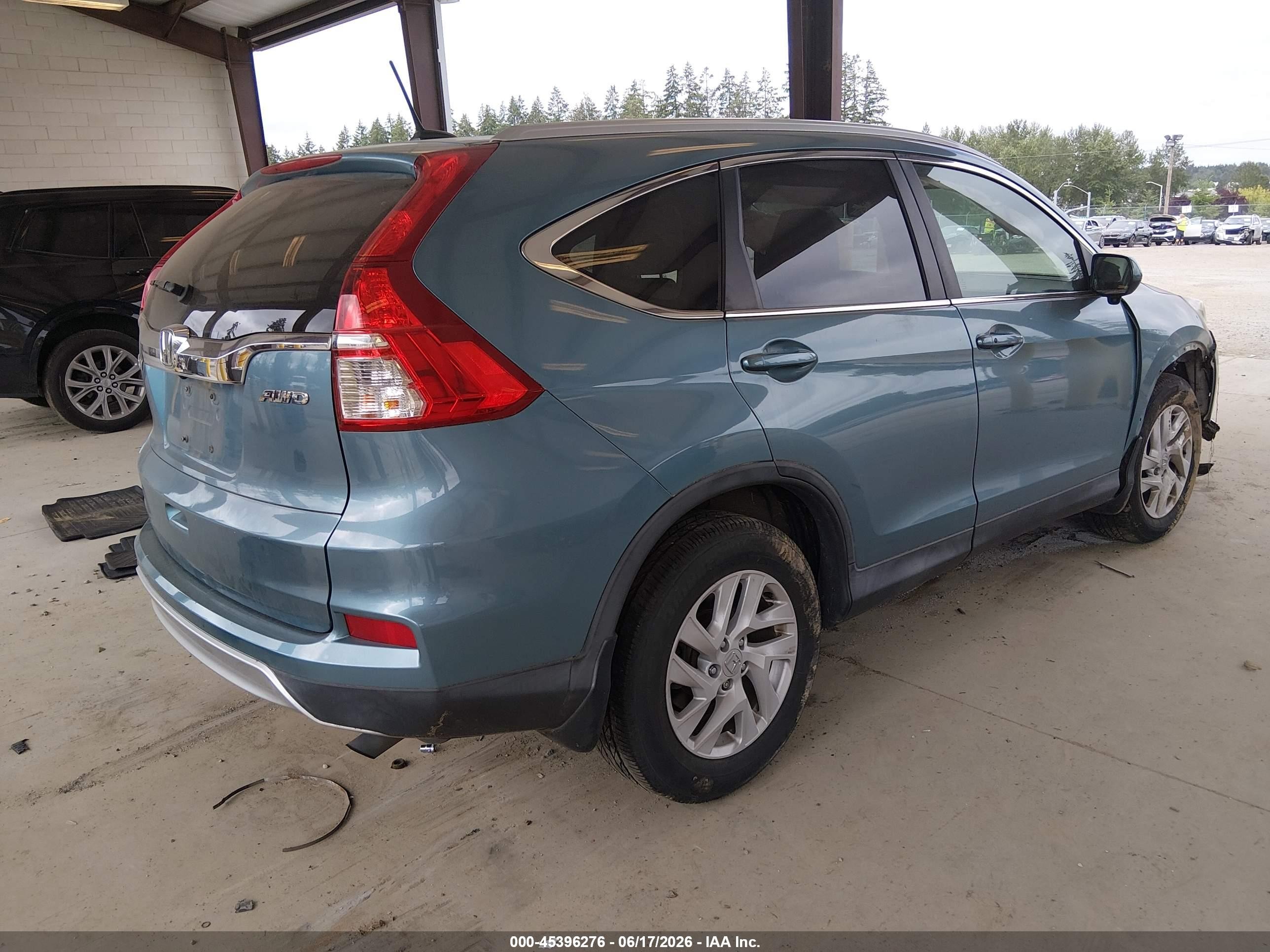 2015 Honda Cr-v Ex-l Light Blue vin: 2HKRM4H74FH656704