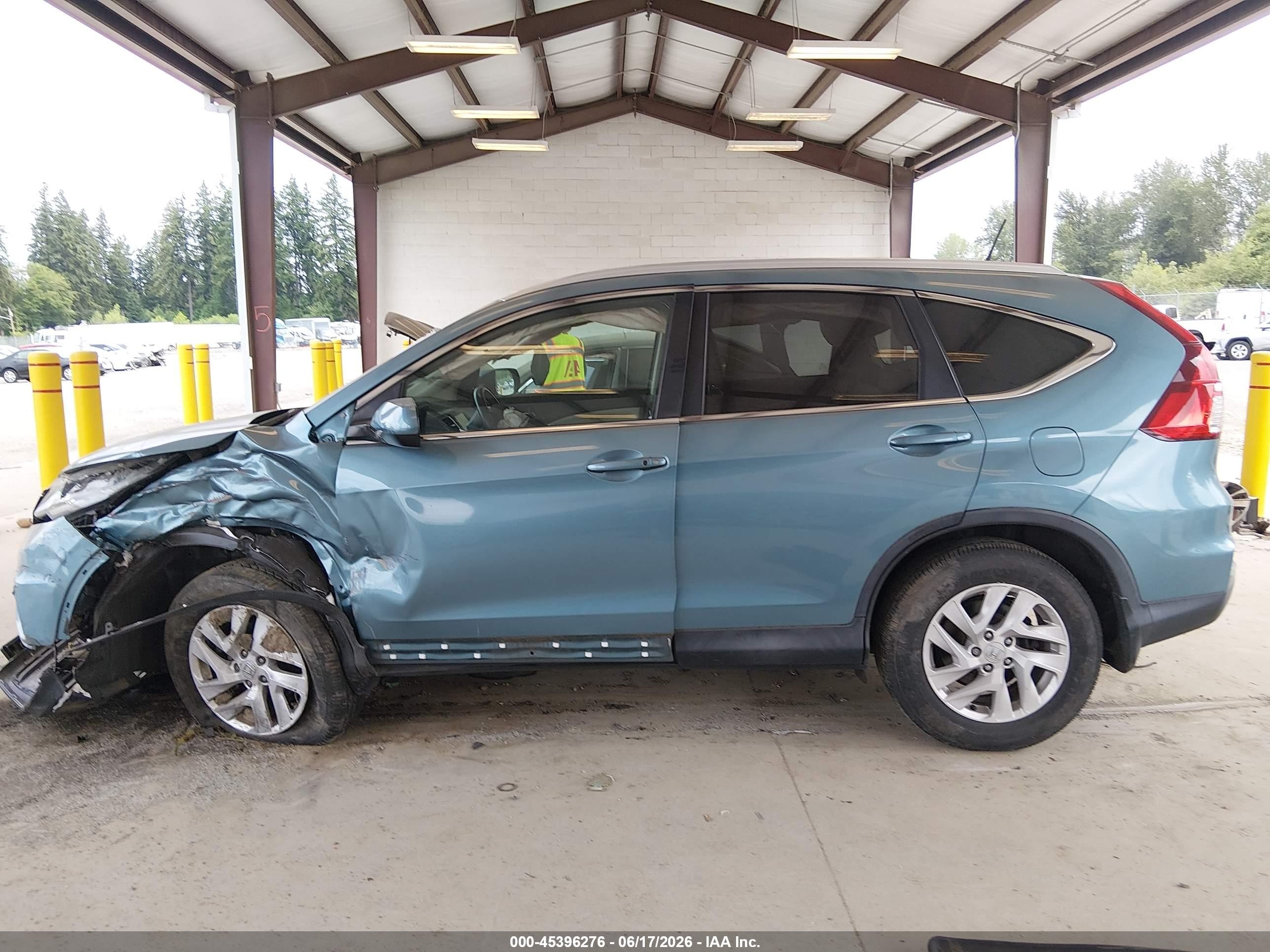 2015 Honda Cr-v Ex-l Light Blue vin: 2HKRM4H74FH656704