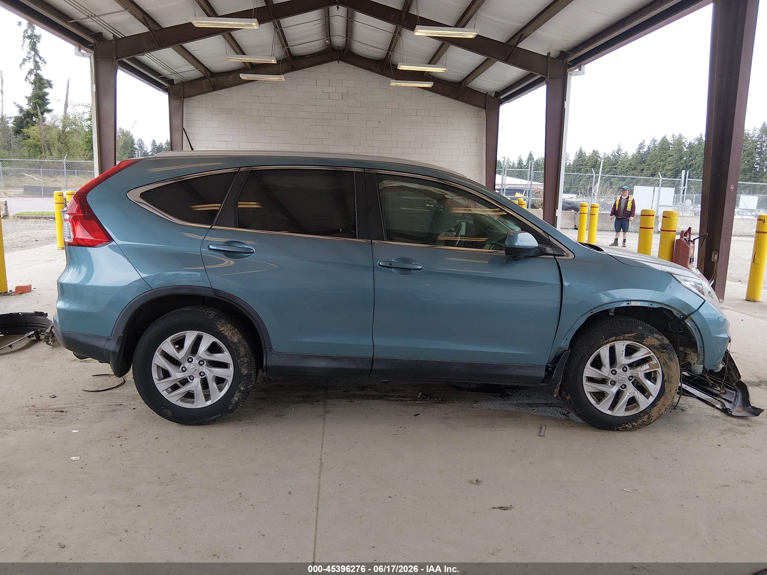 2015 Honda Cr-v Ex-l Light Blue vin: 2HKRM4H74FH656704