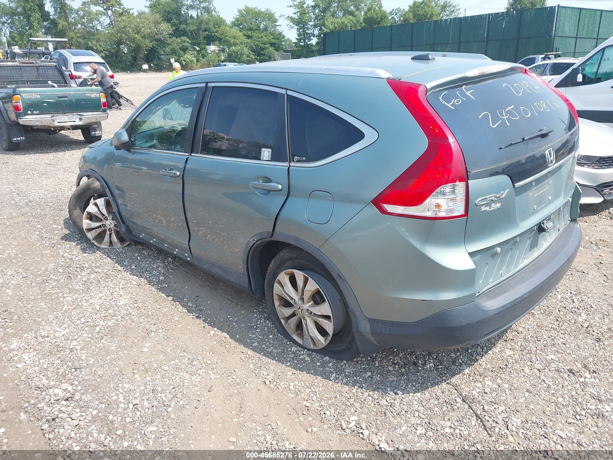 2012 Honda Cr-v Ex-l Teal vin: 2HKRM4H75CH617177