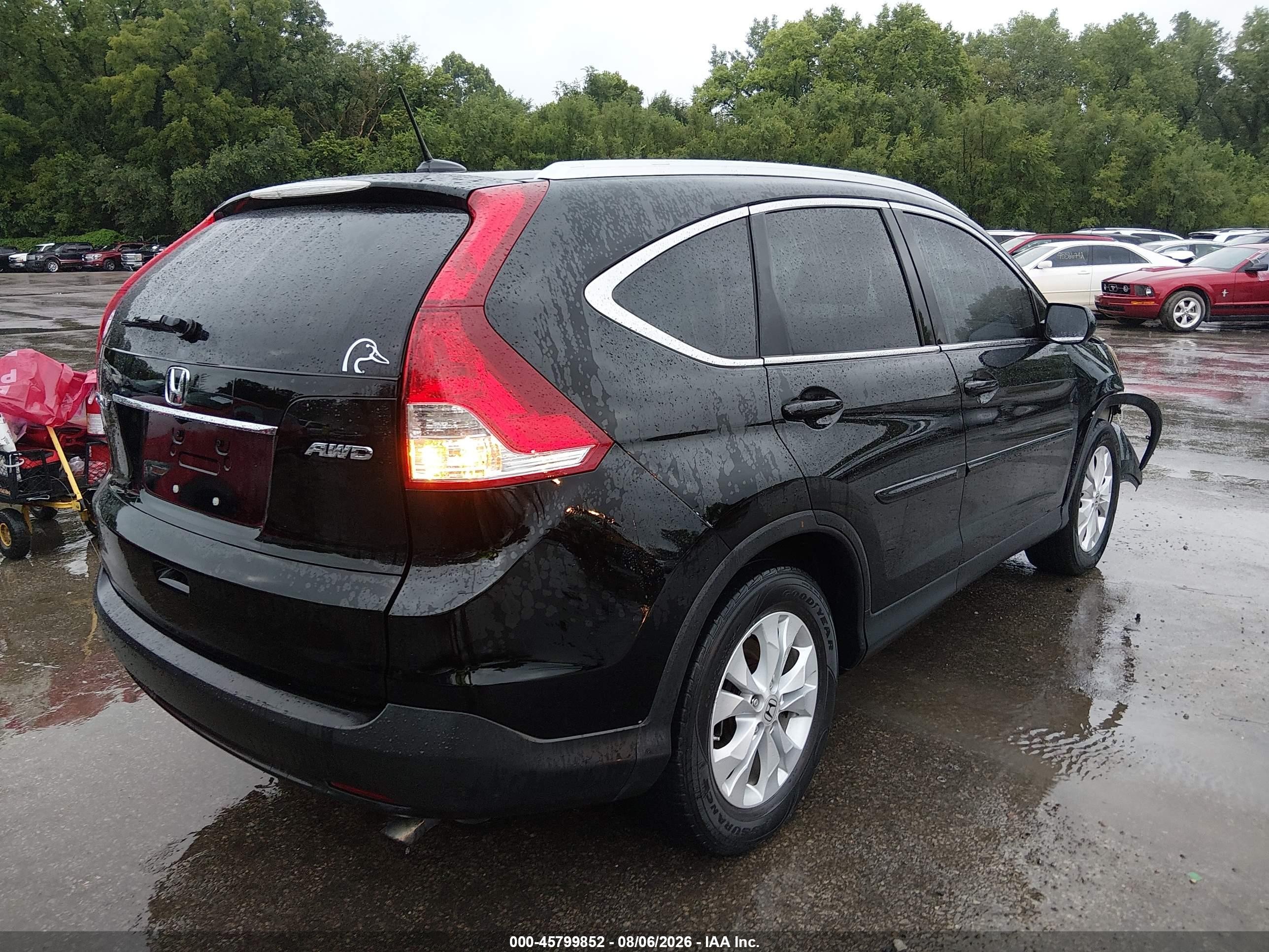 2013 Honda Cr-v Ex-l Black vin: 2HKRM4H75DH607024
