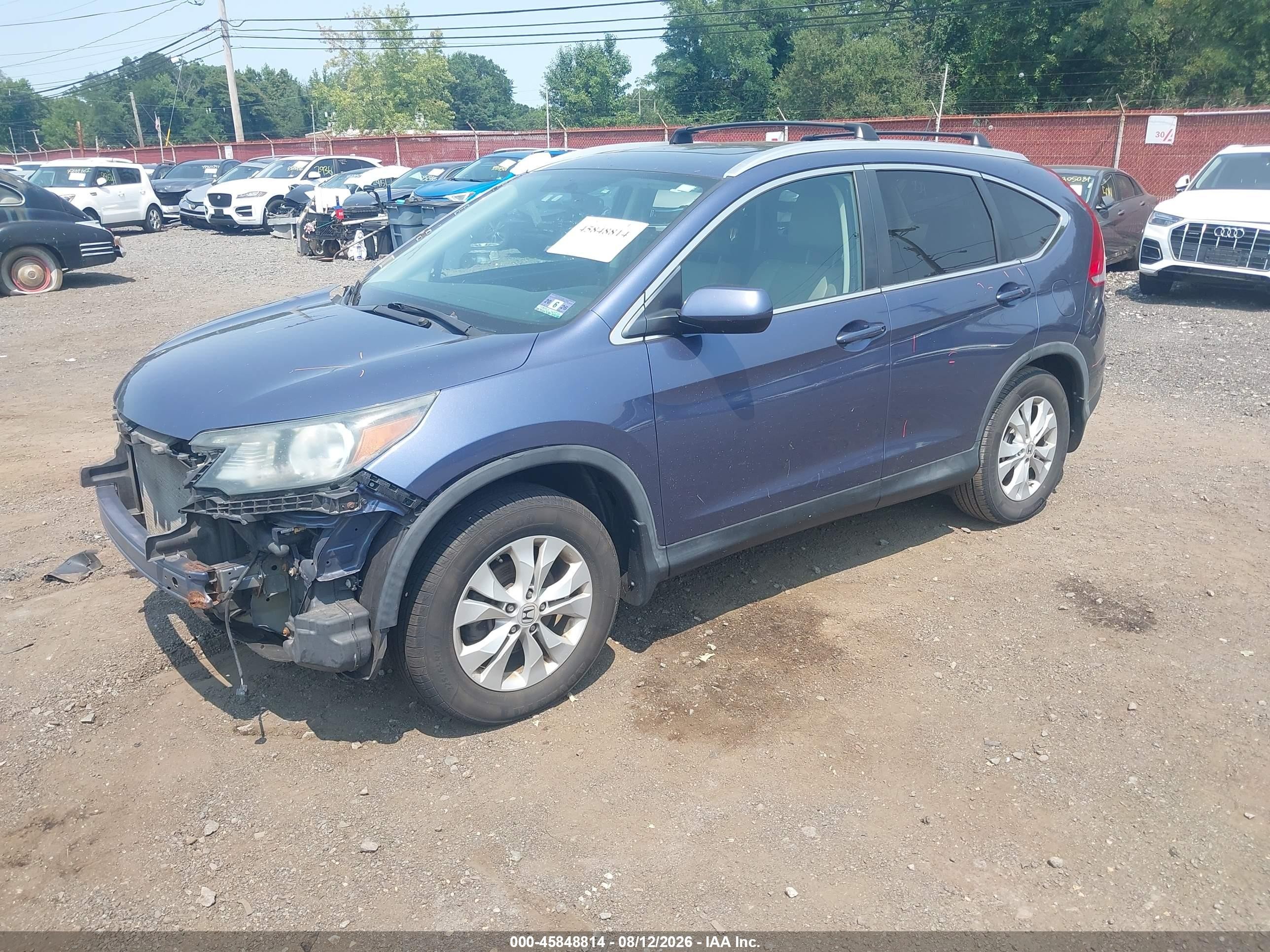 2013 Honda Cr-v Ex-l Light Blue vin: 2HKRM4H75DH615527