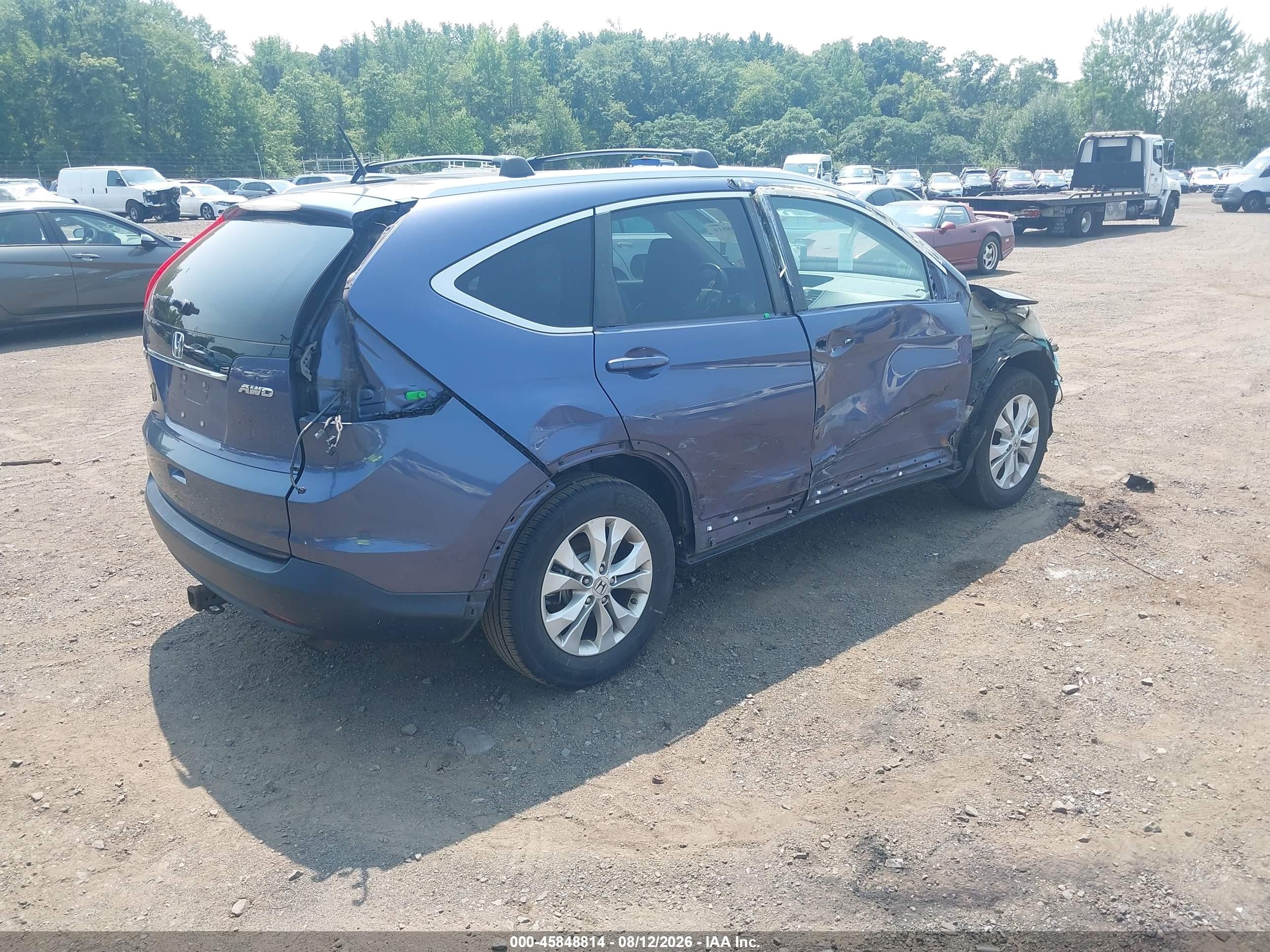 2013 Honda Cr-v Ex-l Light Blue vin: 2HKRM4H75DH615527