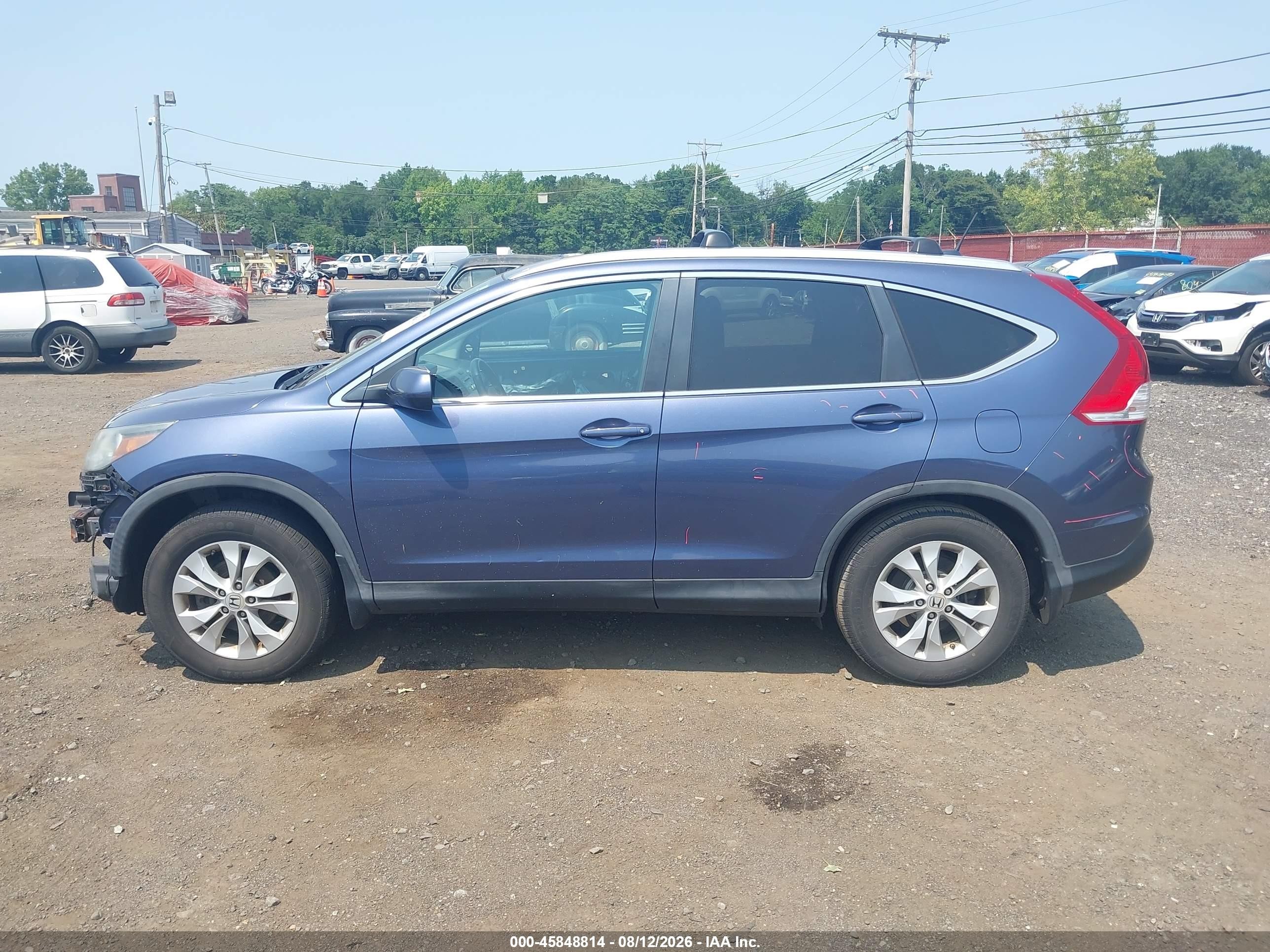 2013 Honda Cr-v Ex-l Light Blue vin: 2HKRM4H75DH615527