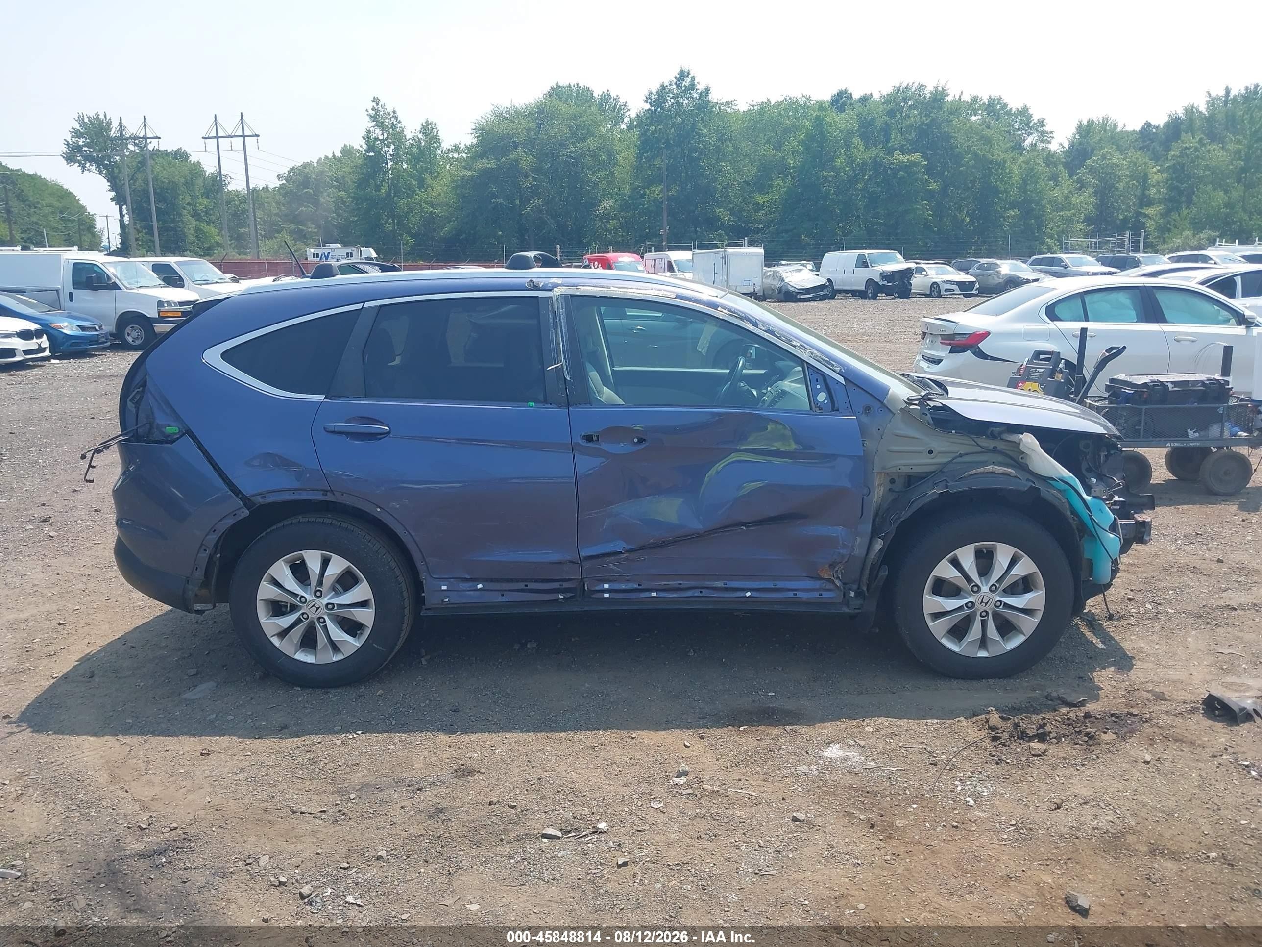 2013 Honda Cr-v Ex-l Light Blue vin: 2HKRM4H75DH615527