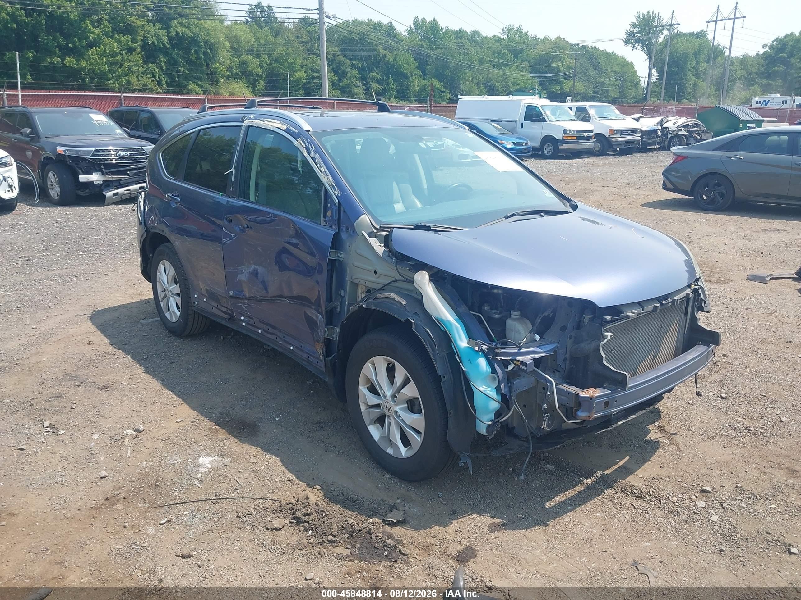 2013 Honda Cr-v Ex-l Light Blue vin: 2HKRM4H75DH615527