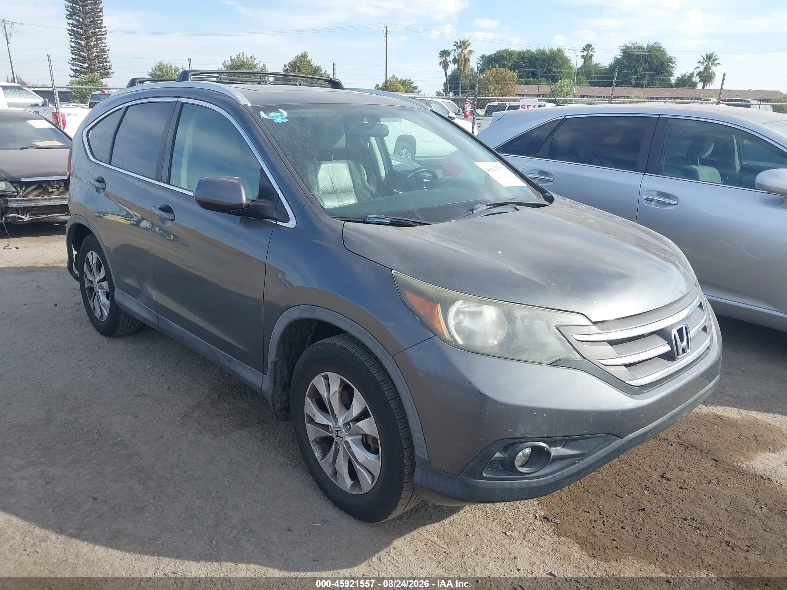 2013 Honda Cr-v Ex-l Gray vin: 2HKRM4H75DH620923