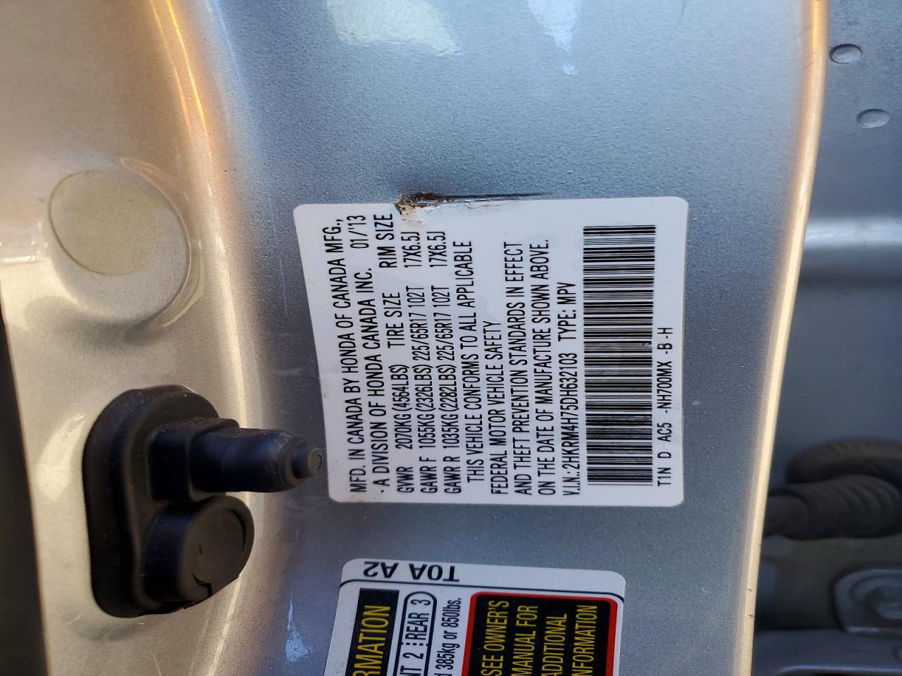 2013 Honda Cr-v Exl Silver vin: 2HKRM4H75DH632103