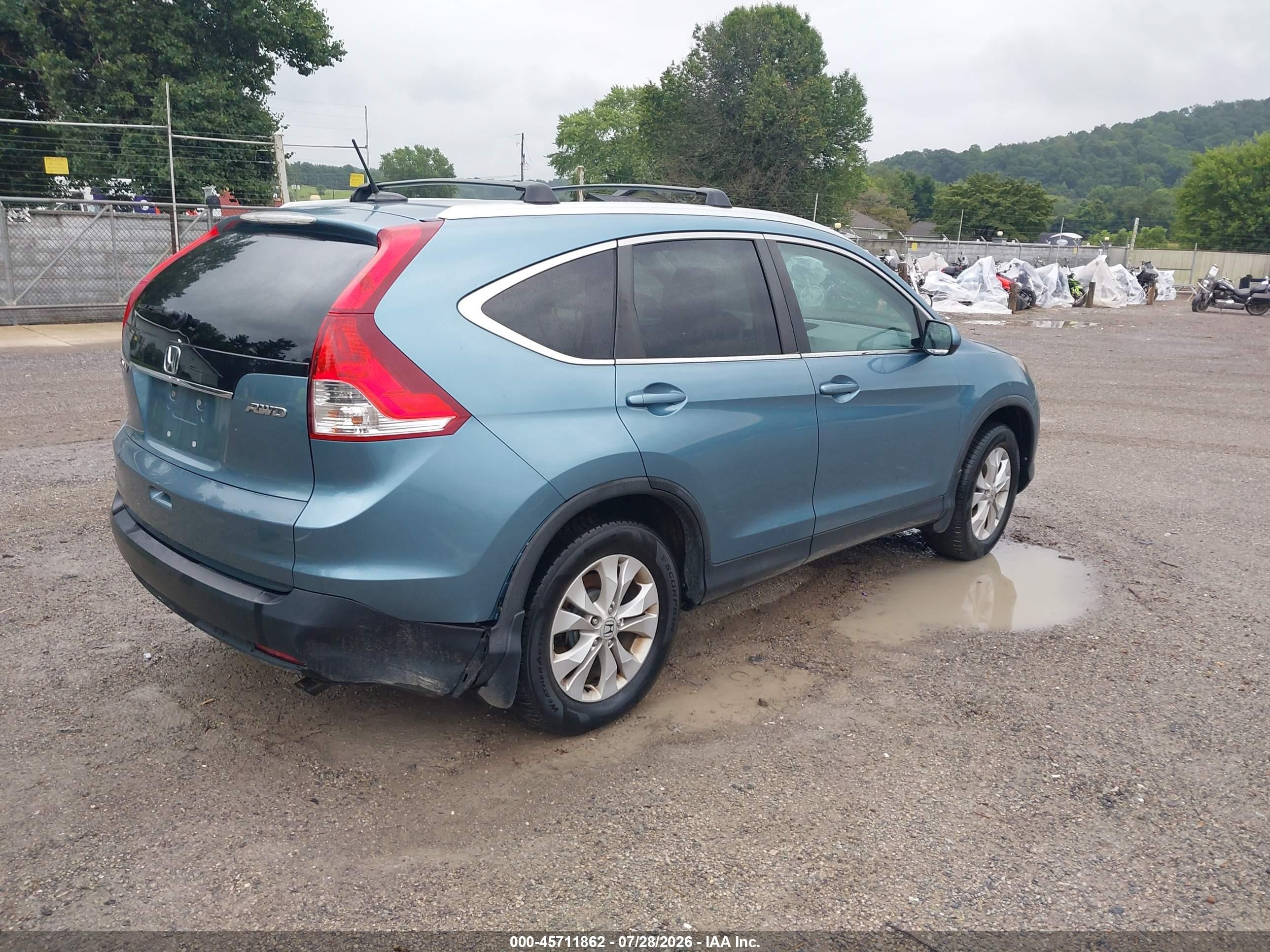 2014 Honda Cr-v Ex-l Light Blue vin: 2HKRM4H75EH603783