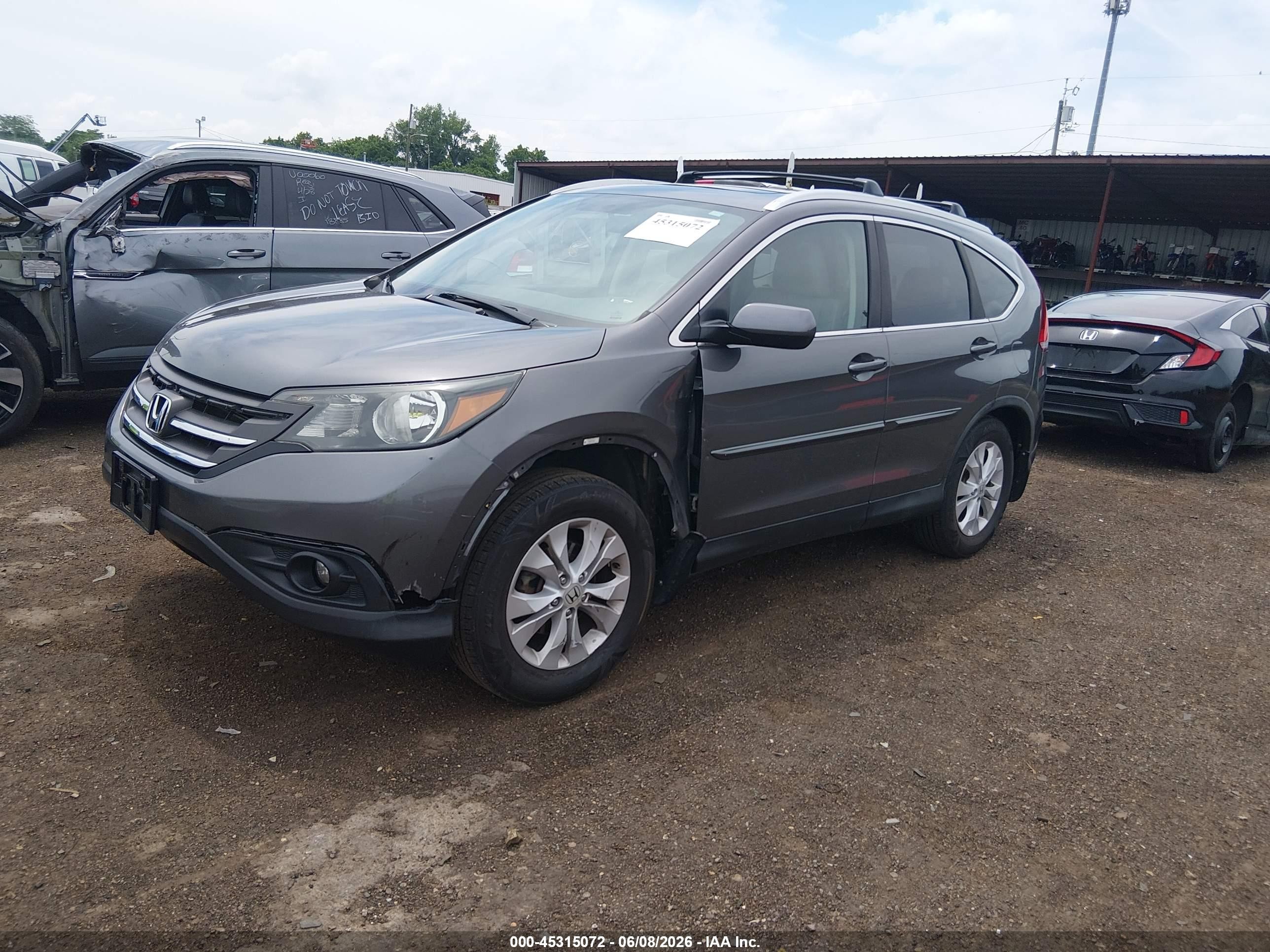 2014 Honda Cr-v Ex-l Gray vin: 2HKRM4H75EH645435