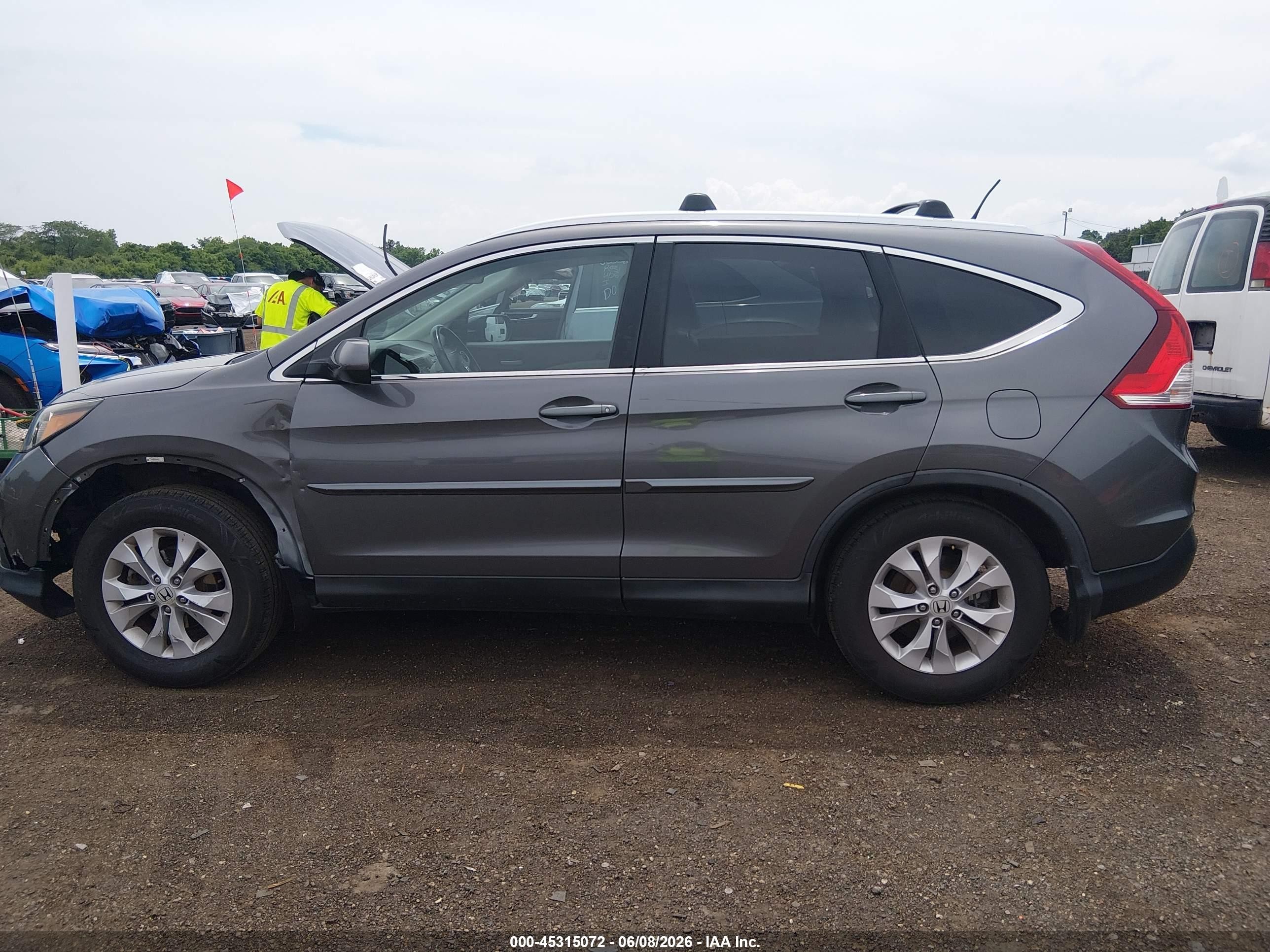 2014 Honda Cr-v Ex-l Gray vin: 2HKRM4H75EH645435