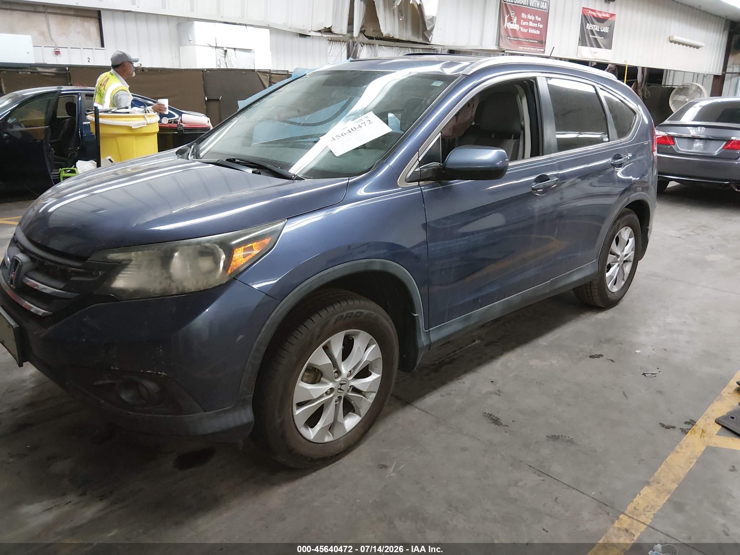 2014 Honda Cr-v Ex-l Blue vin: 2HKRM4H75EH667581