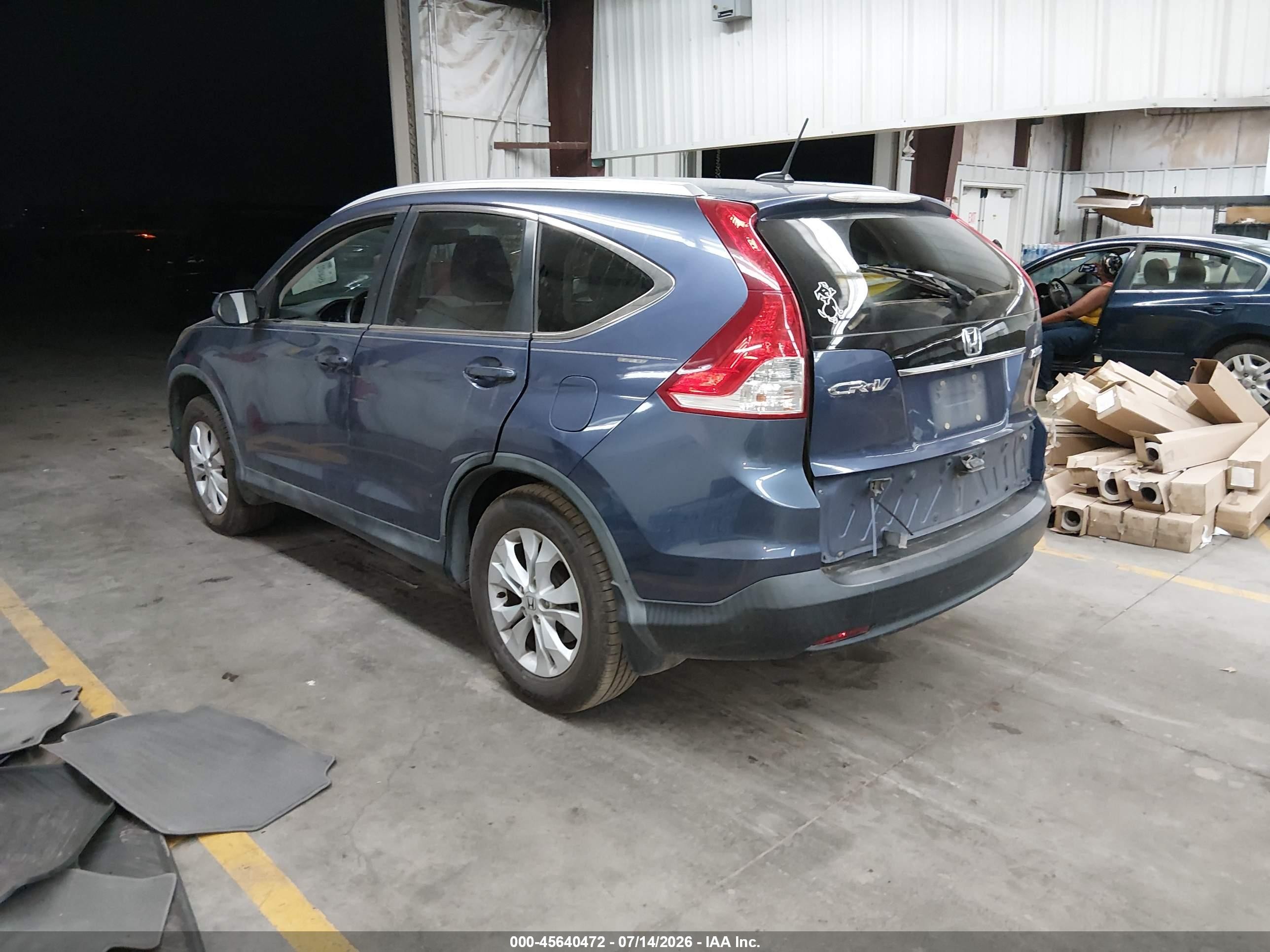 2014 Honda Cr-v Ex-l Blue vin: 2HKRM4H75EH667581