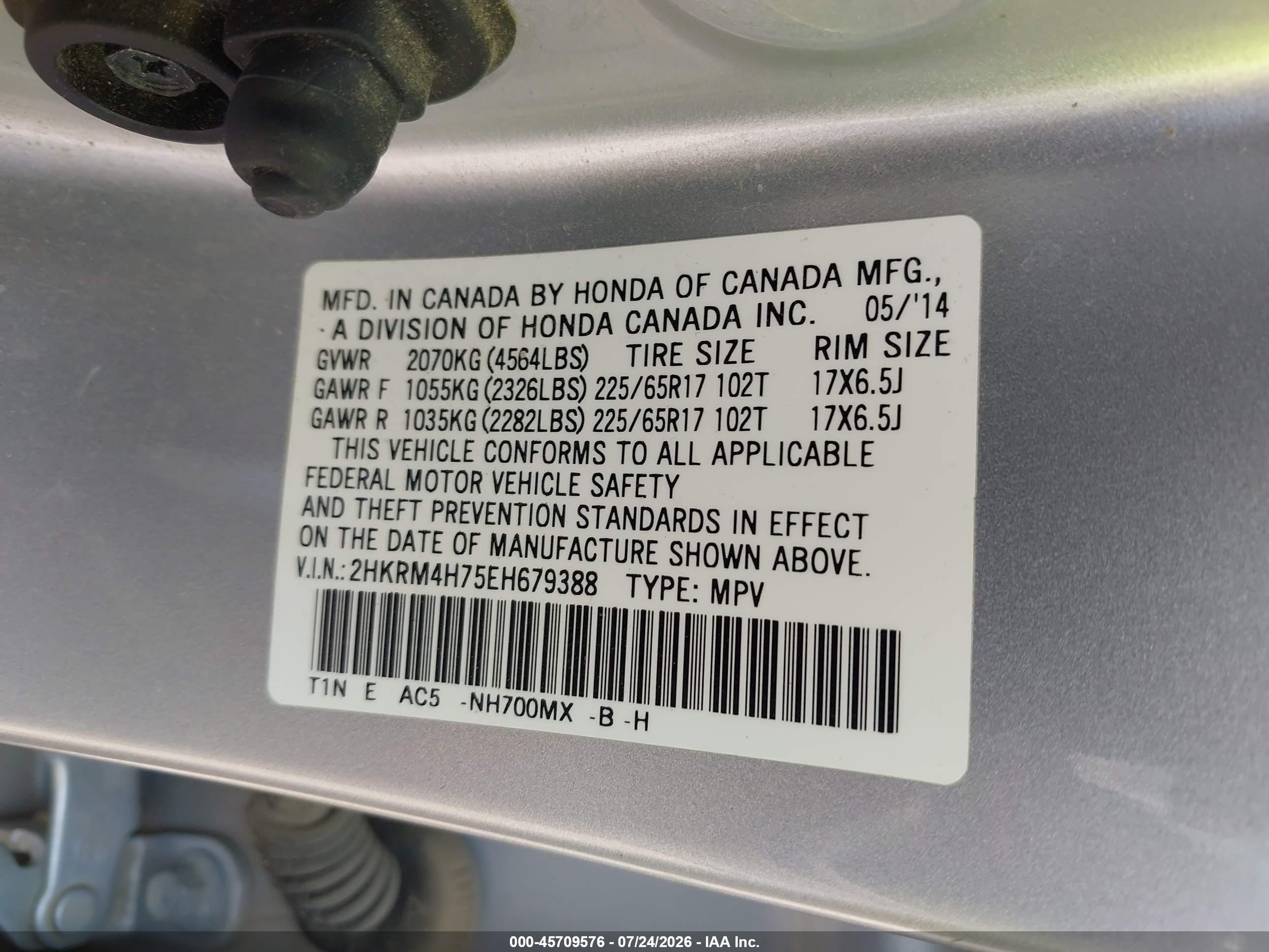 2014 Honda Cr-v Ex-l Silver vin: 2HKRM4H75EH679388