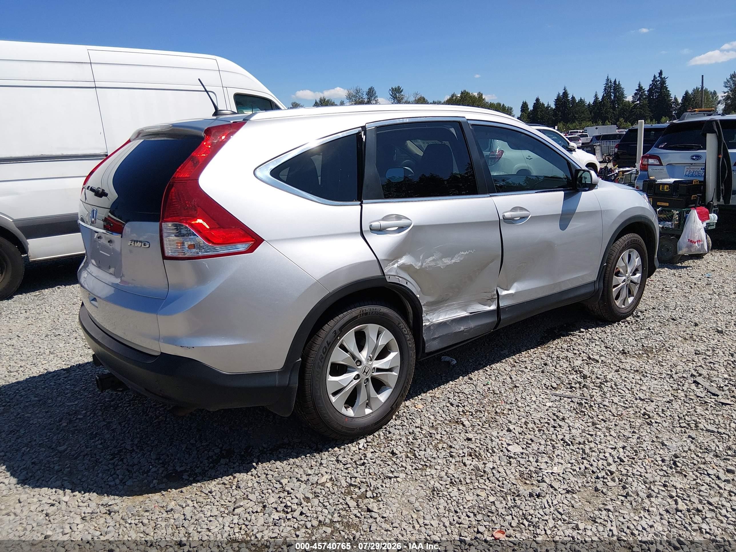 2014 Honda Cr-v Ex-l Silver vin: 2HKRM4H75EH693162