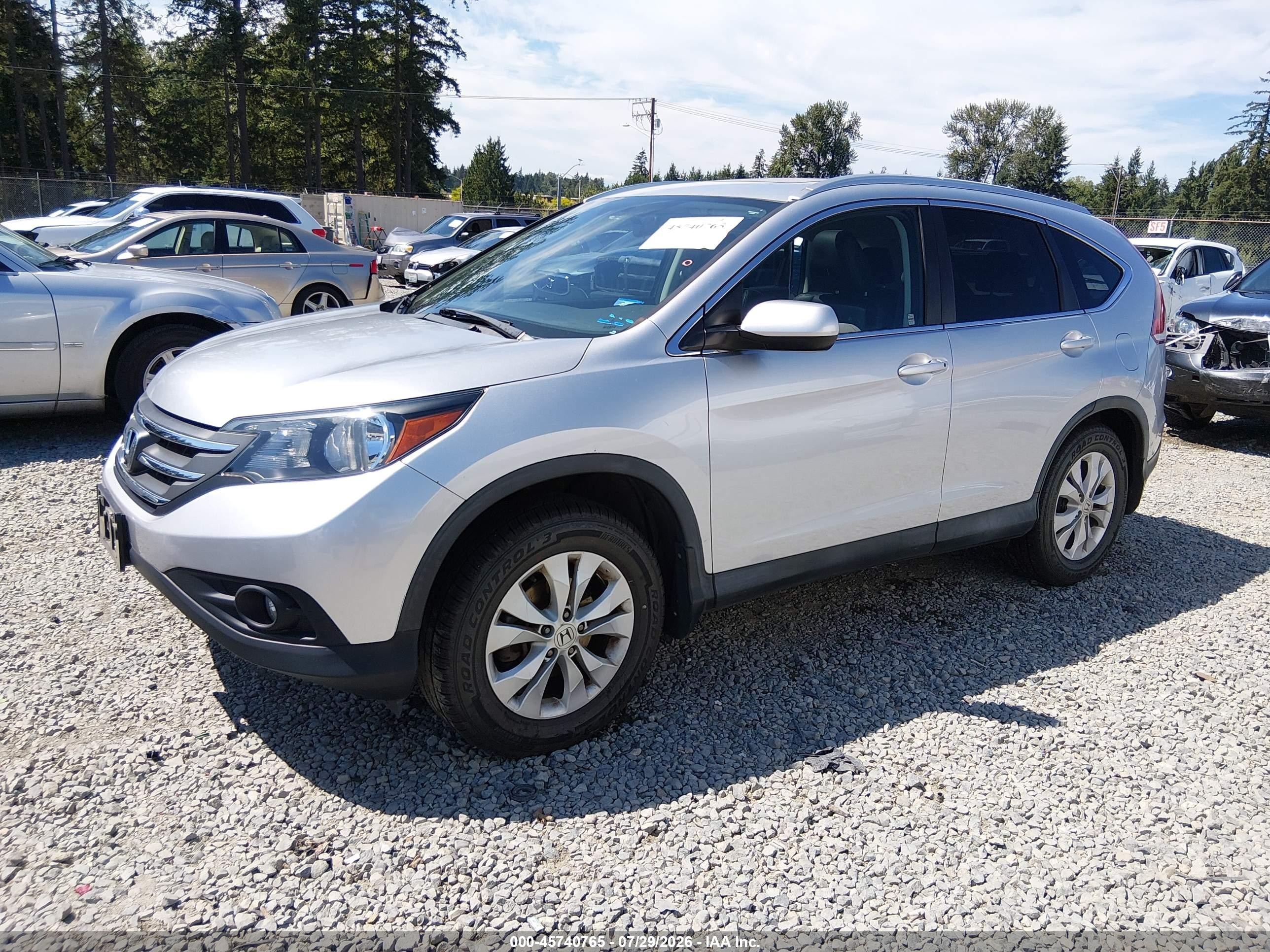 2014 Honda Cr-v Ex-l Silver vin: 2HKRM4H75EH693162