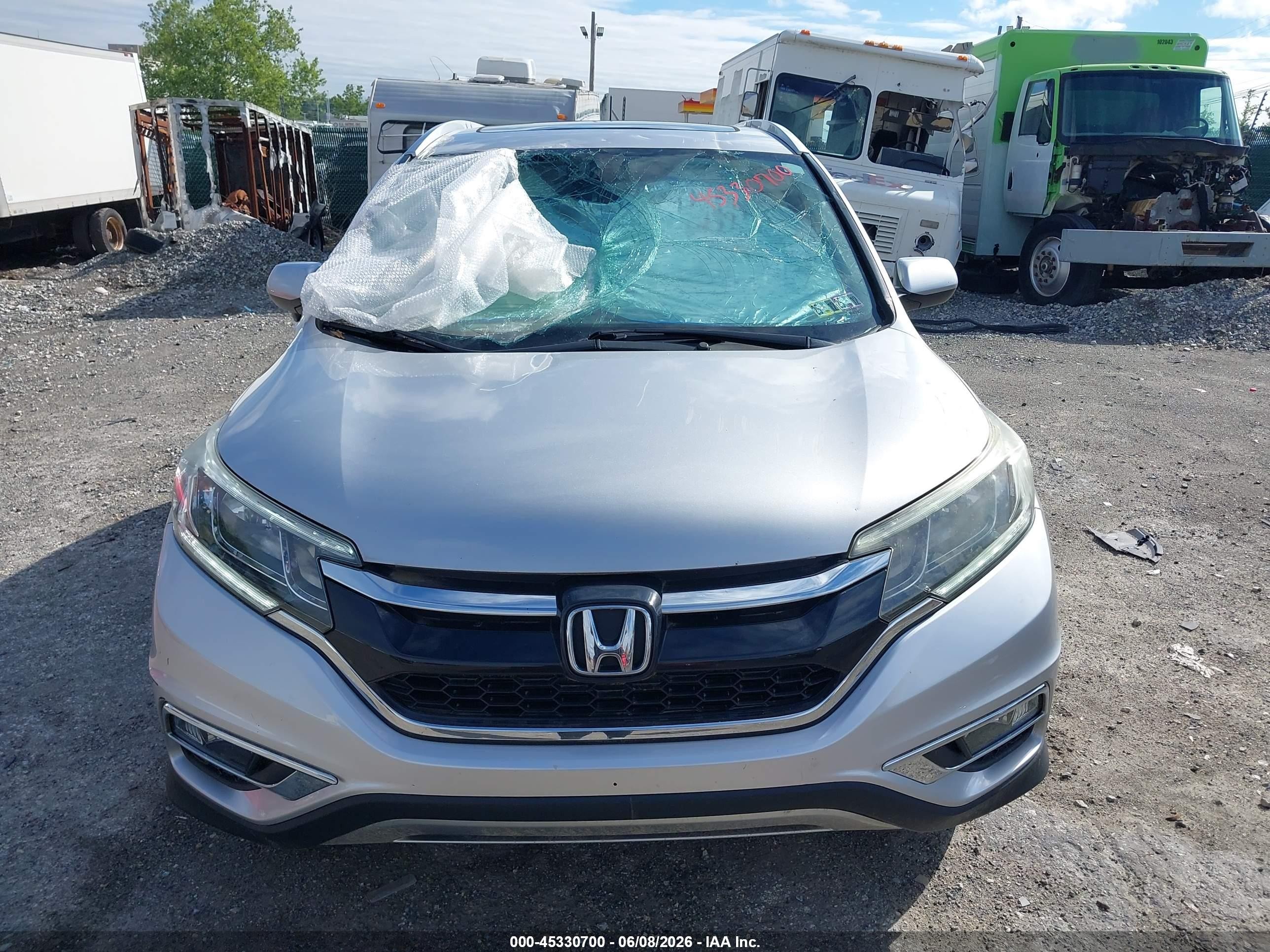 2015 Honda Cr-v Ex-l Silver vin: 2HKRM4H75FH604191