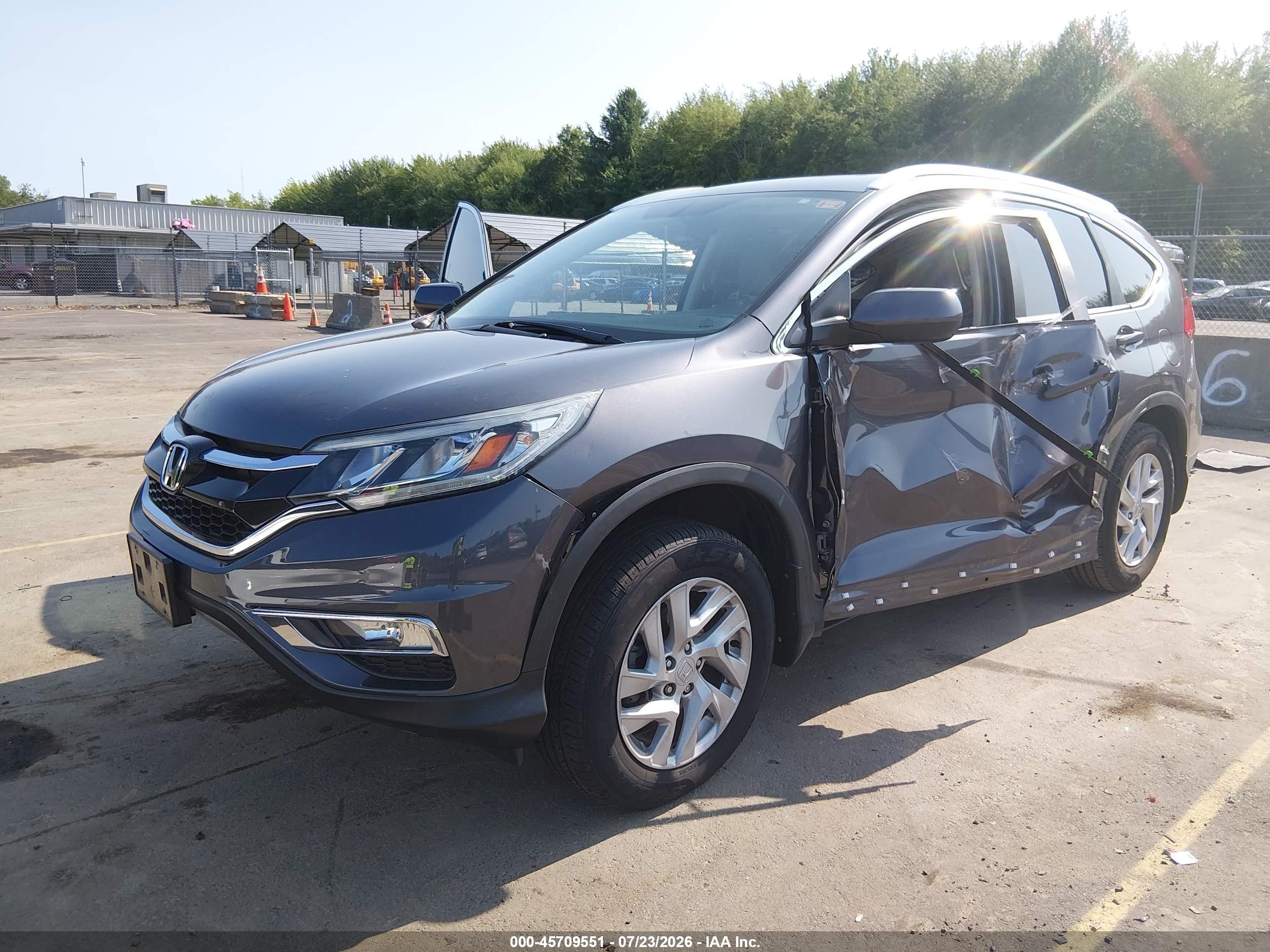 2015 Honda Cr-v Ex-l Gray vin: 2HKRM4H75FH634923