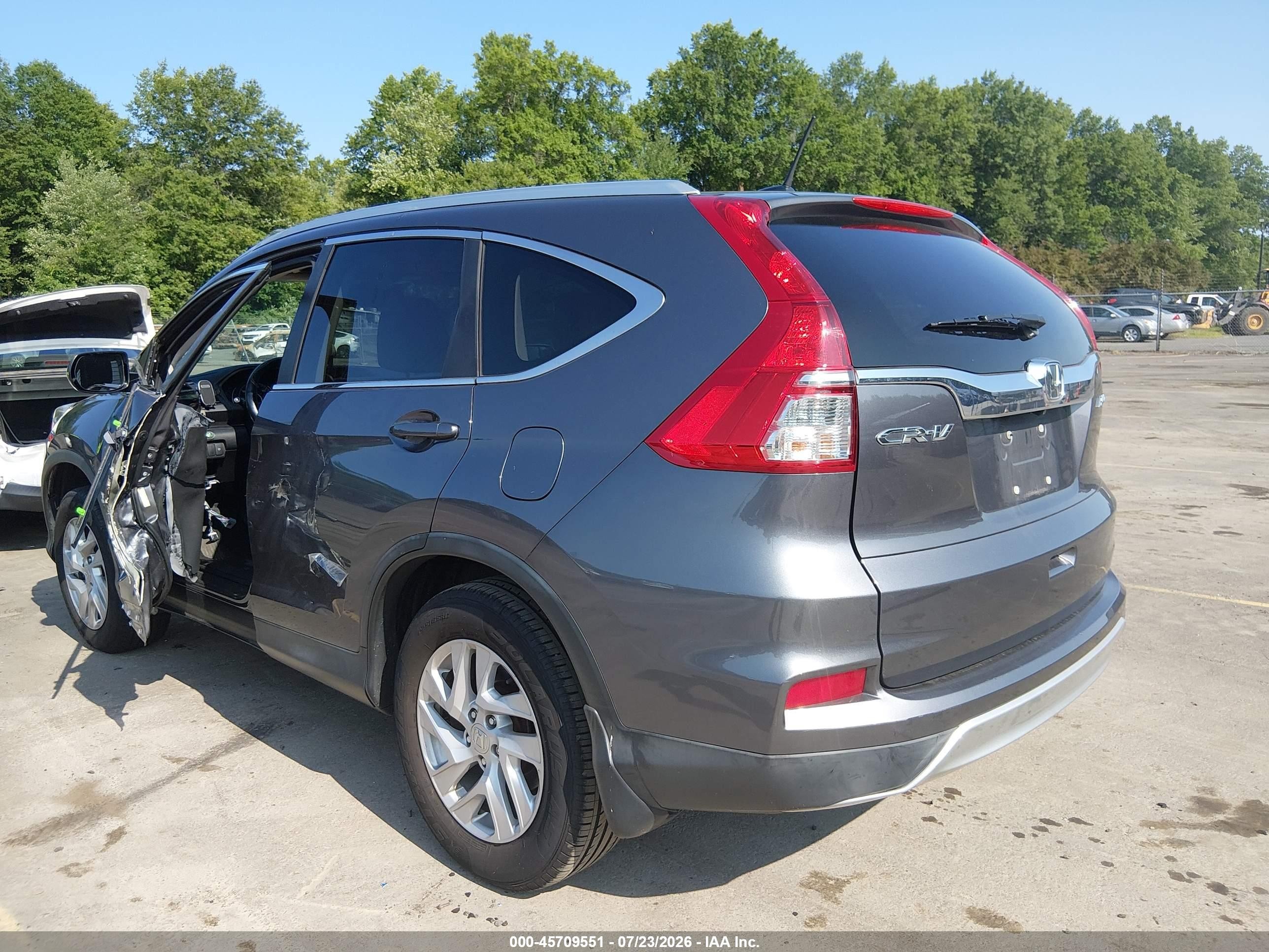 2015 Honda Cr-v Ex-l Gray vin: 2HKRM4H75FH634923