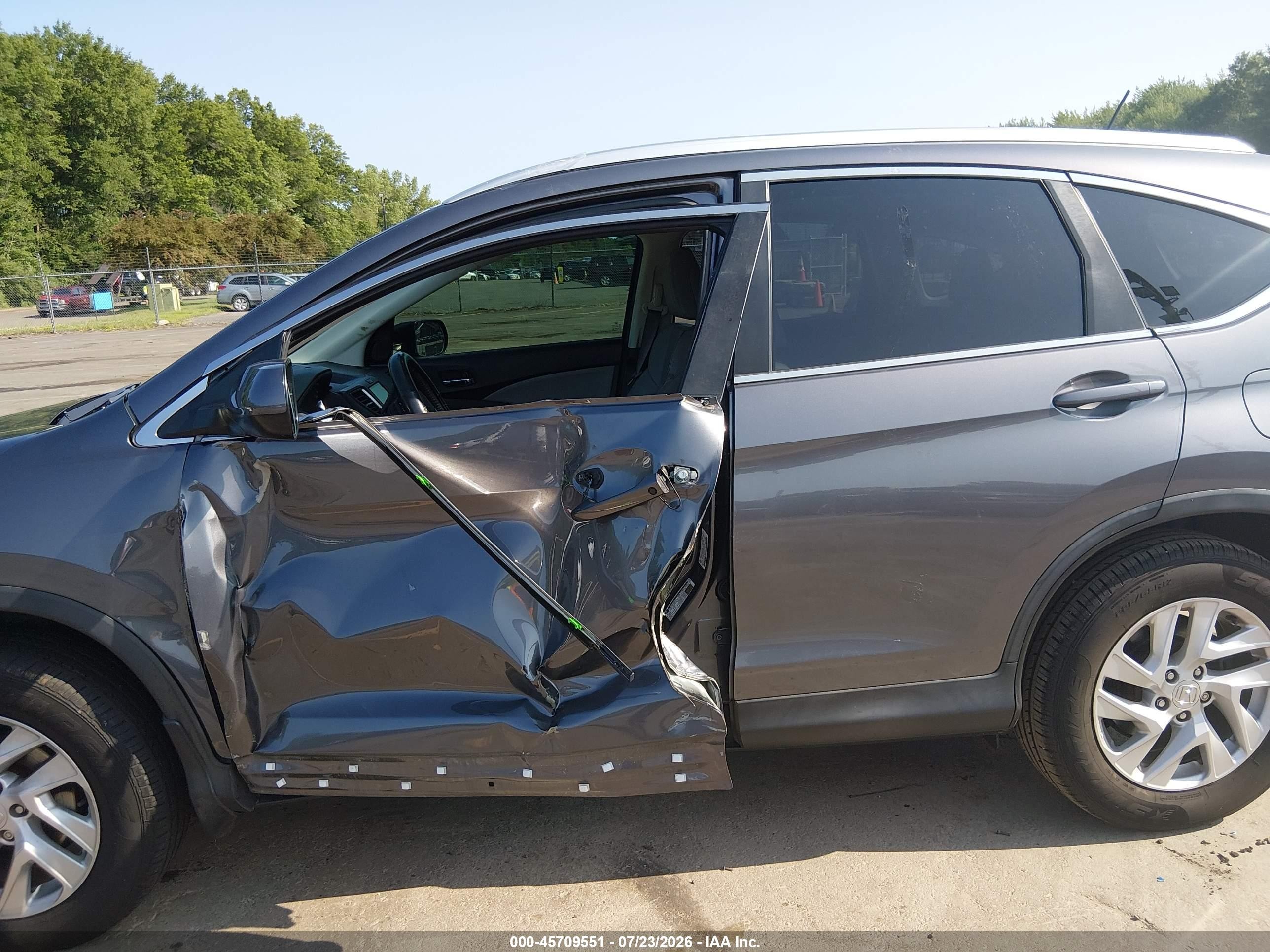 2015 Honda Cr-v Ex-l Gray vin: 2HKRM4H75FH634923