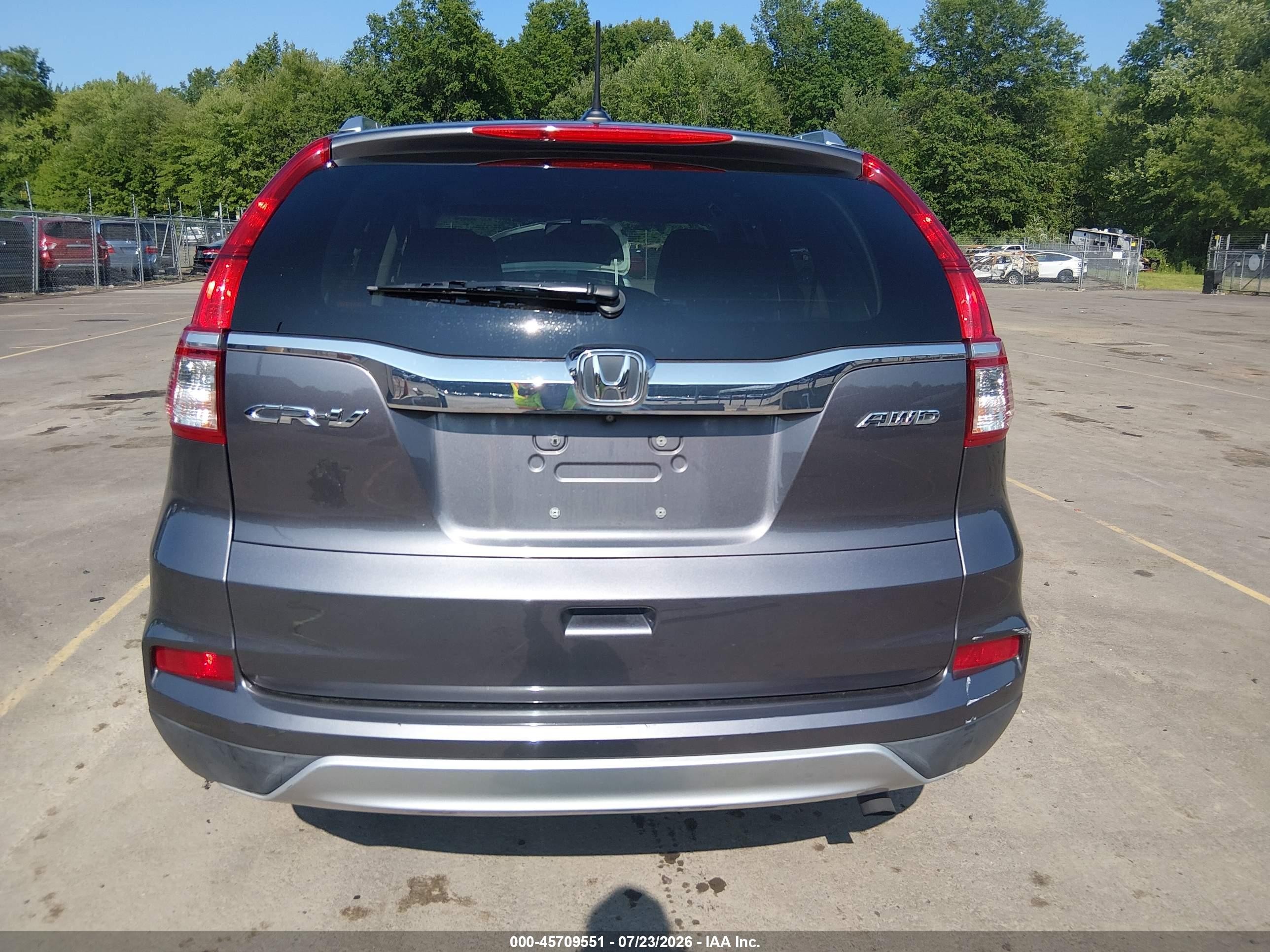 2015 Honda Cr-v Ex-l Gray vin: 2HKRM4H75FH634923