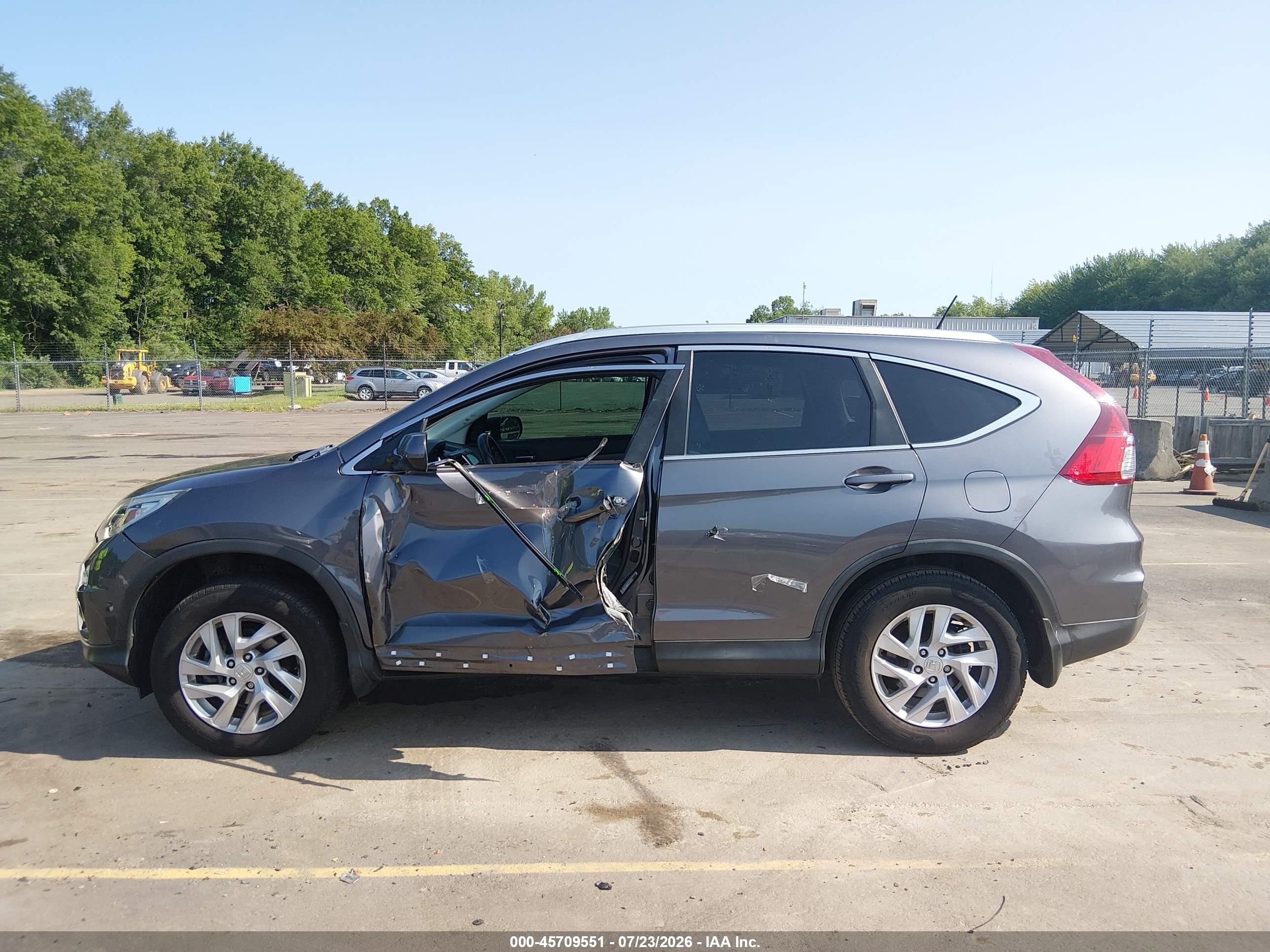 2015 Honda Cr-v Ex-l Gray vin: 2HKRM4H75FH634923