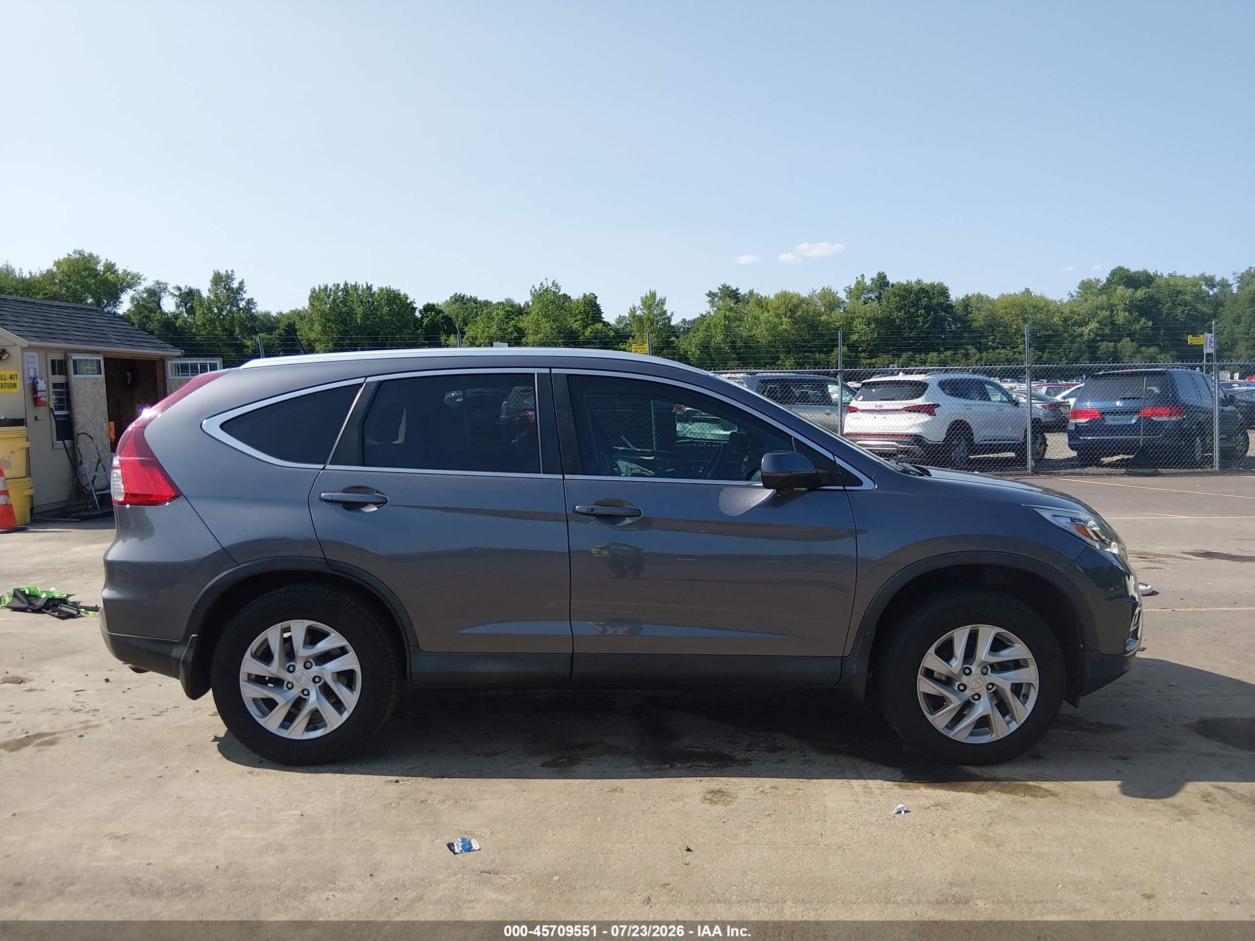 2015 Honda Cr-v Ex-l Gray vin: 2HKRM4H75FH634923